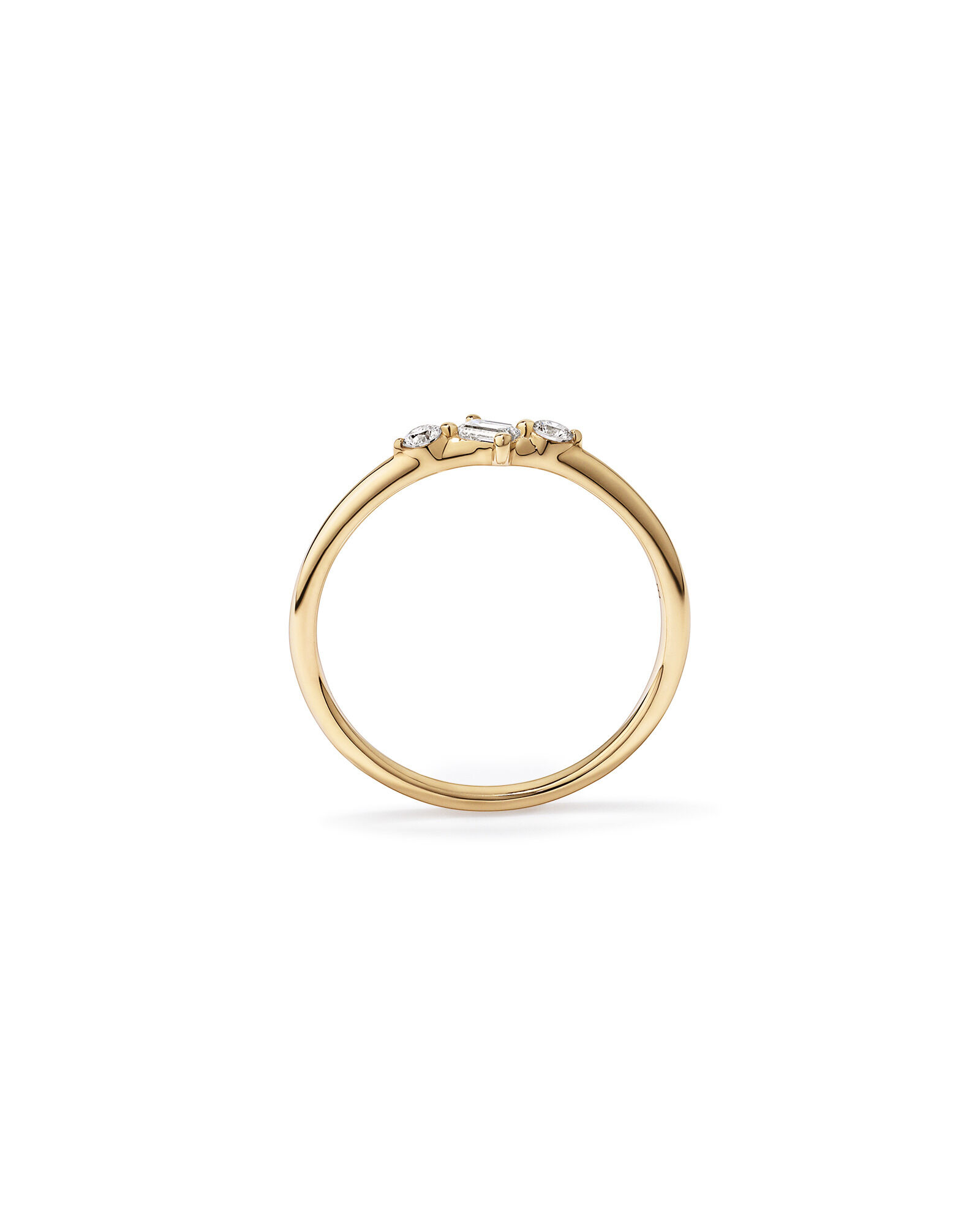 Bague empileuse en diamant TW cultiv&eacute;e en laboratoire 0,15 carat en or jaune 10 carats