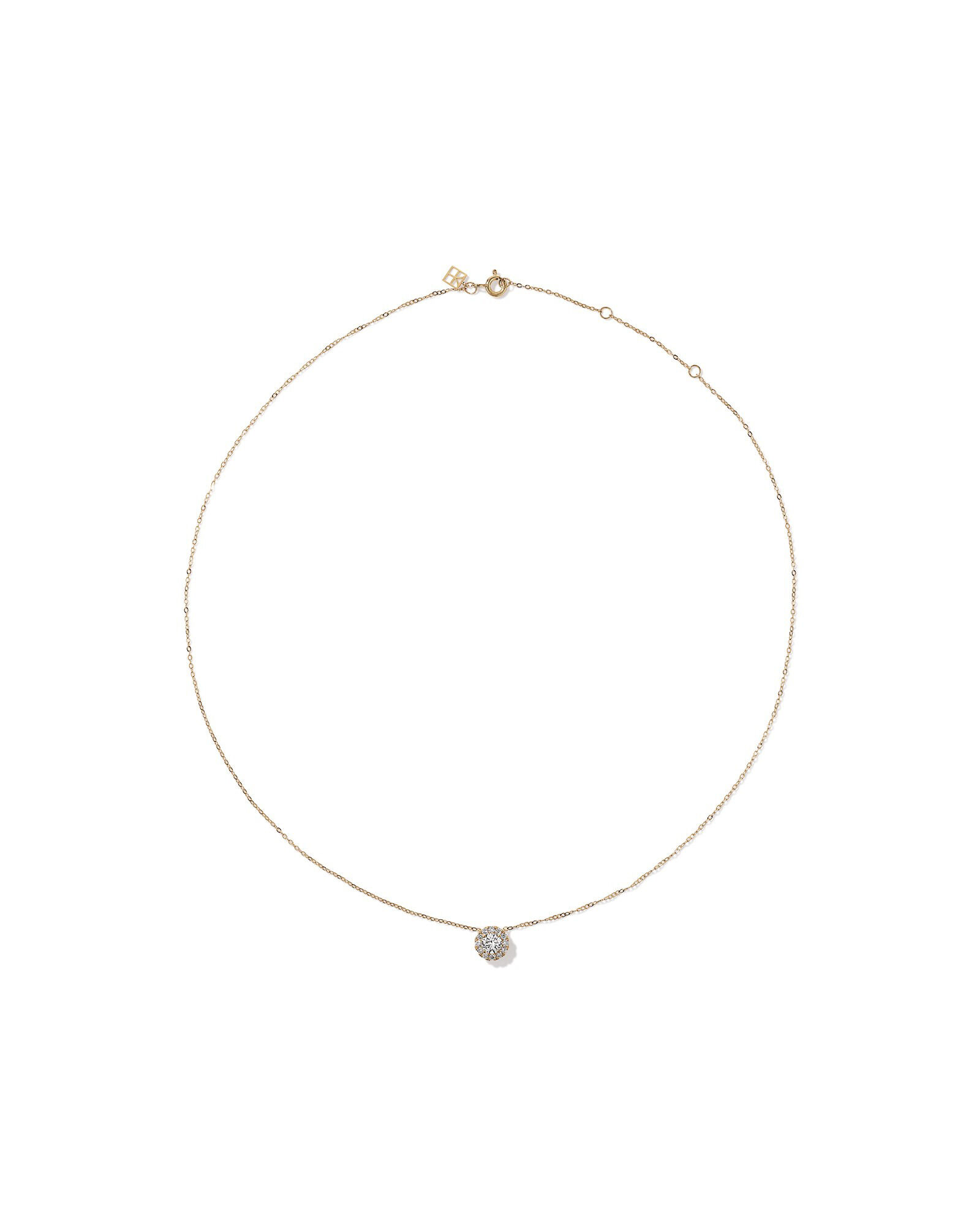 0.50 Carat TW Round Brilliant Laboratory-Grown Diamond Halo Pendant in 10kt Yellow Gold