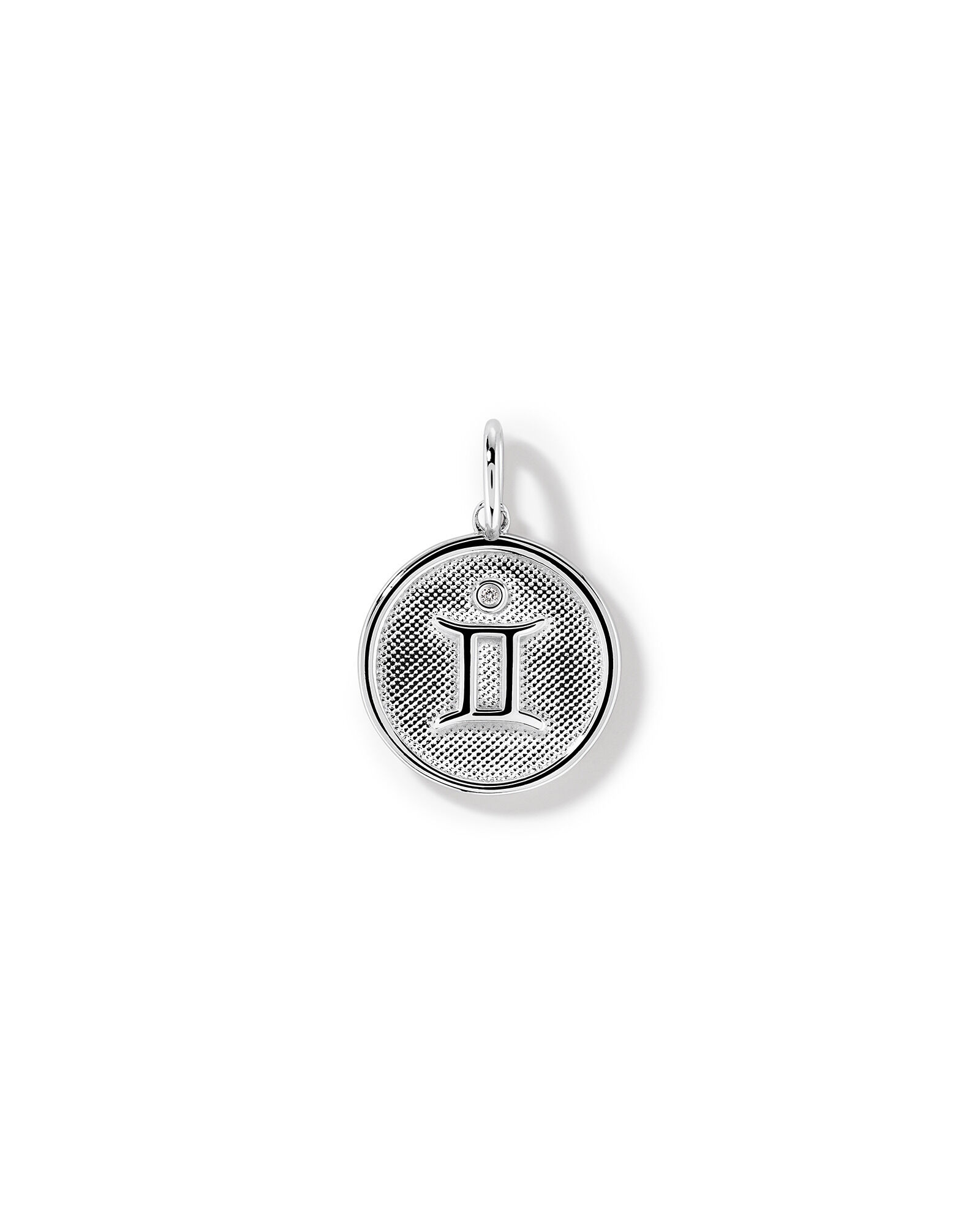 Diamond Accent Gemini Zodiac Pendant in Sterling Silver