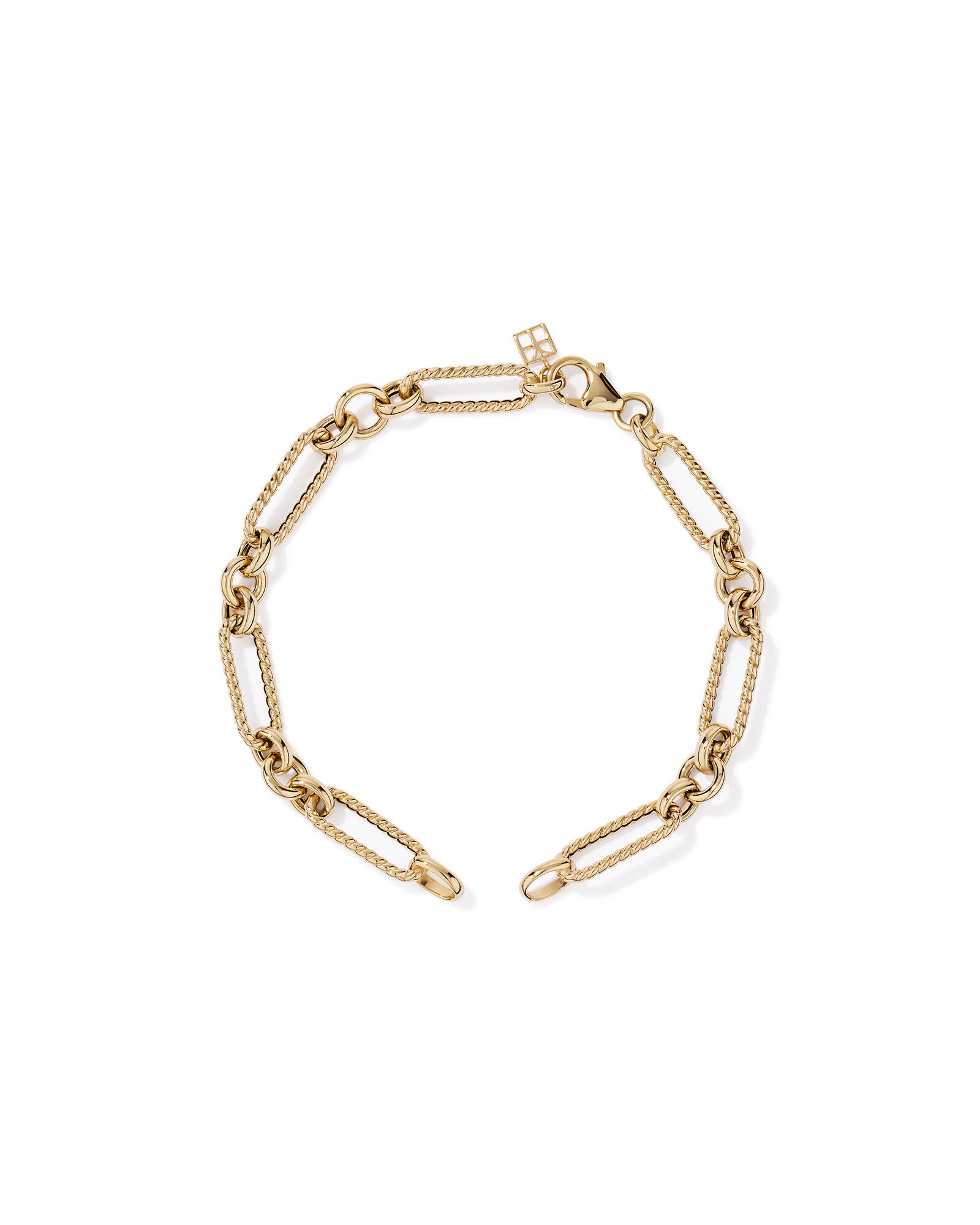 18.5cm (7.2") Twist Paperclip Open Bracelet in 10kt Yellow Gold