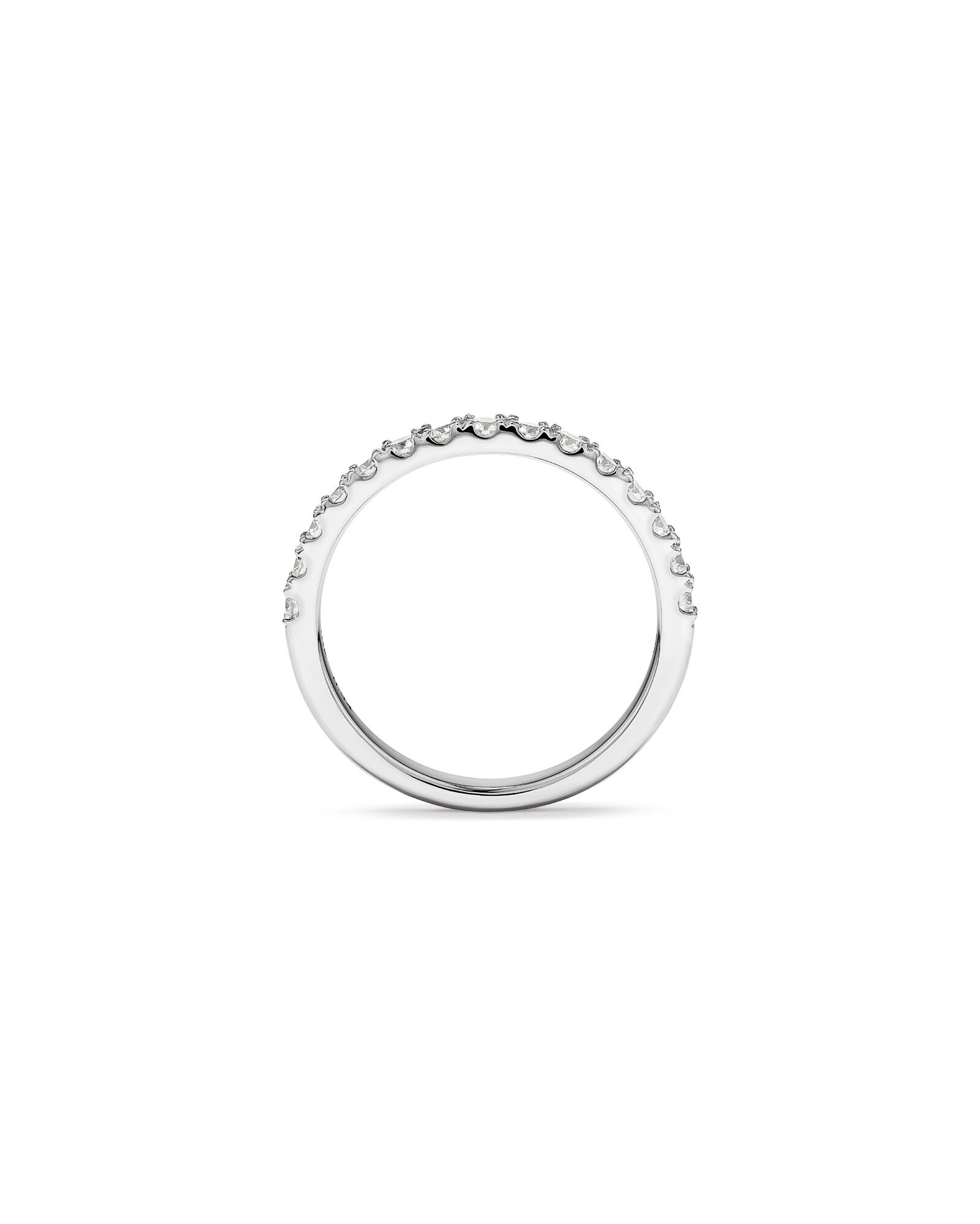 0.34 Carat TW Round Brilliant Claw-Set Wedding Band in 18kt White Gold