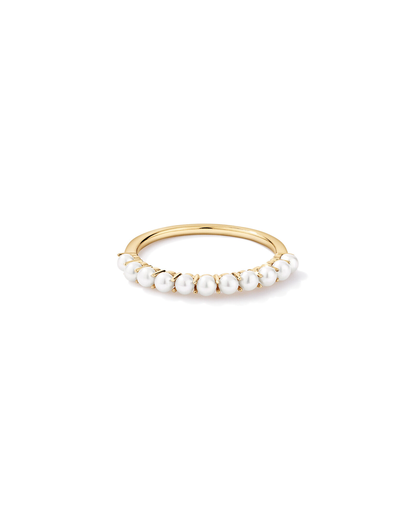 Cultured Freshwater Pearl Band Ring in 10kt Gold