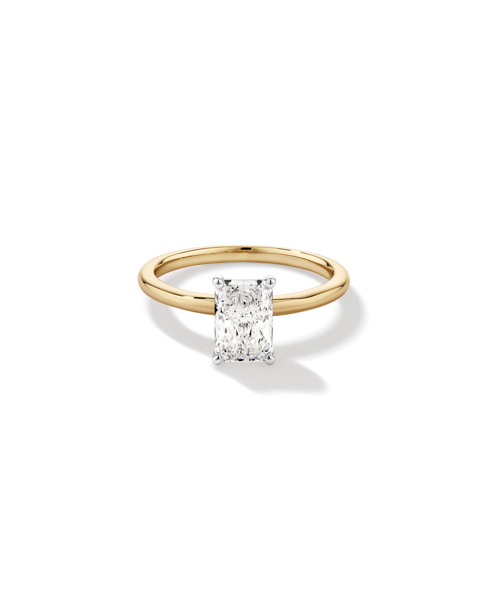 1.25 Carat TW Radiant Laboratory-Grown Diamond Solitaire Engagement Ring in 14kt Yellow and White Gold