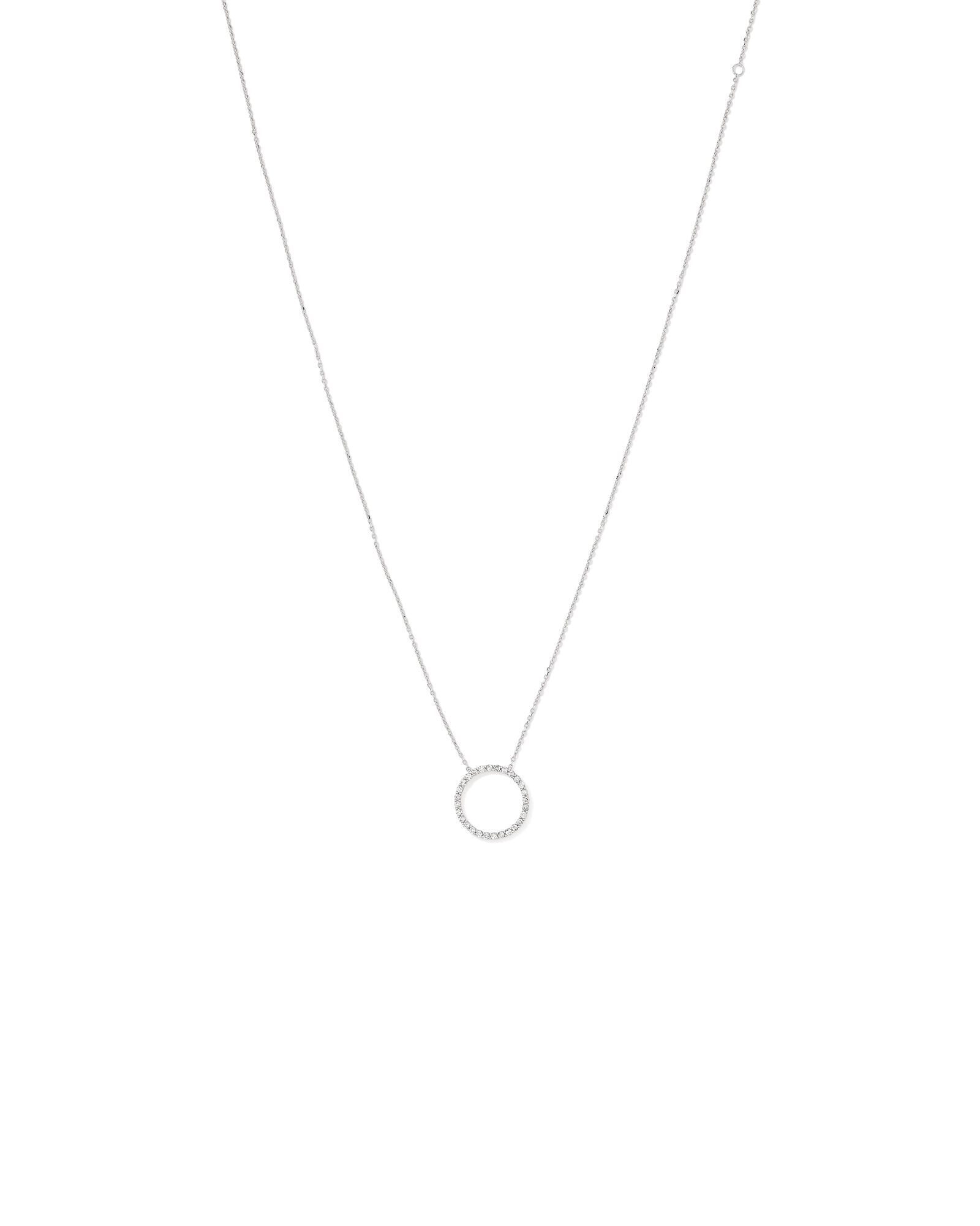 0.40 Carat TW Diamond Circle Necklace in 10kt White Gold
