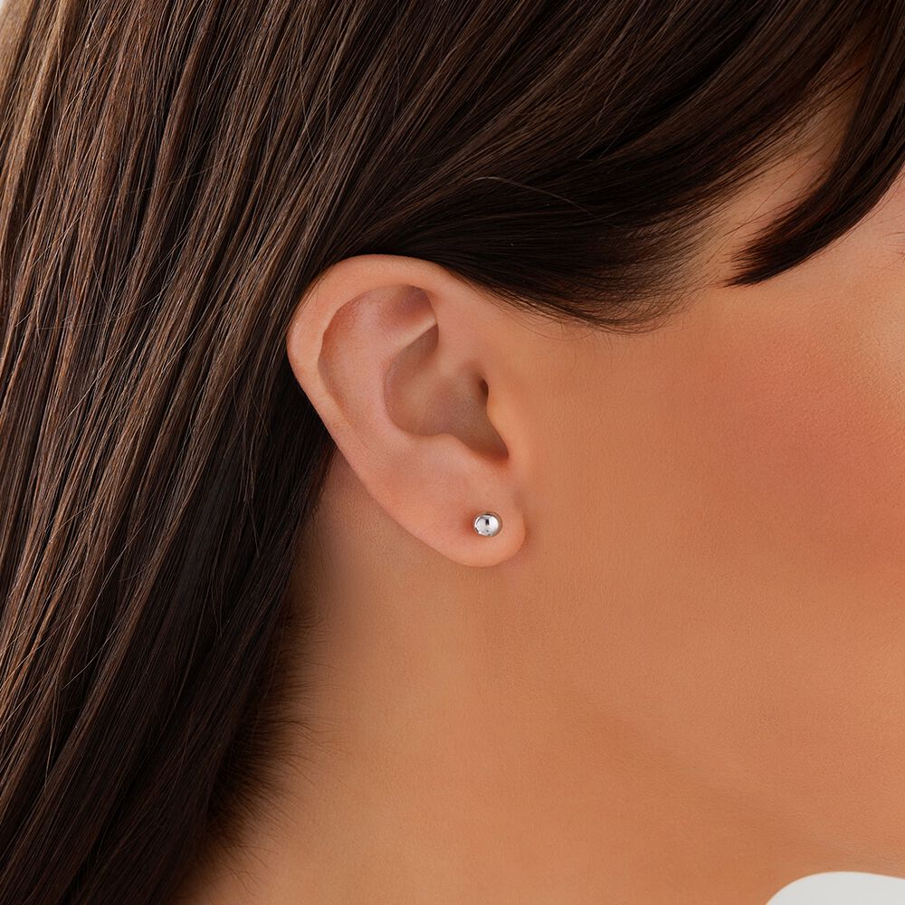 5mm Ball Stud Earrings in 10kt White Gold