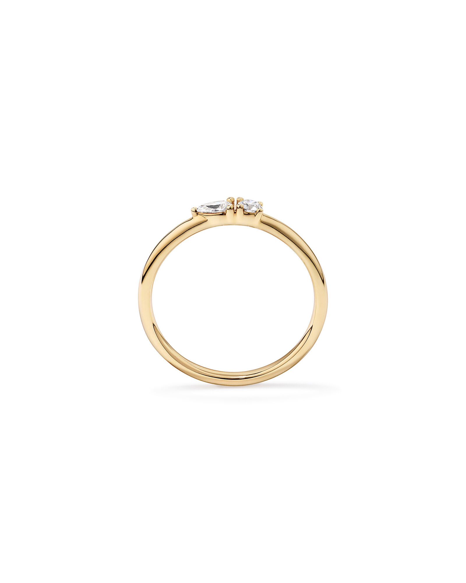 Bague empileuse en diamant TW cultiv&eacute;e en laboratoire de 0,15 carat en or jaune 10 carats