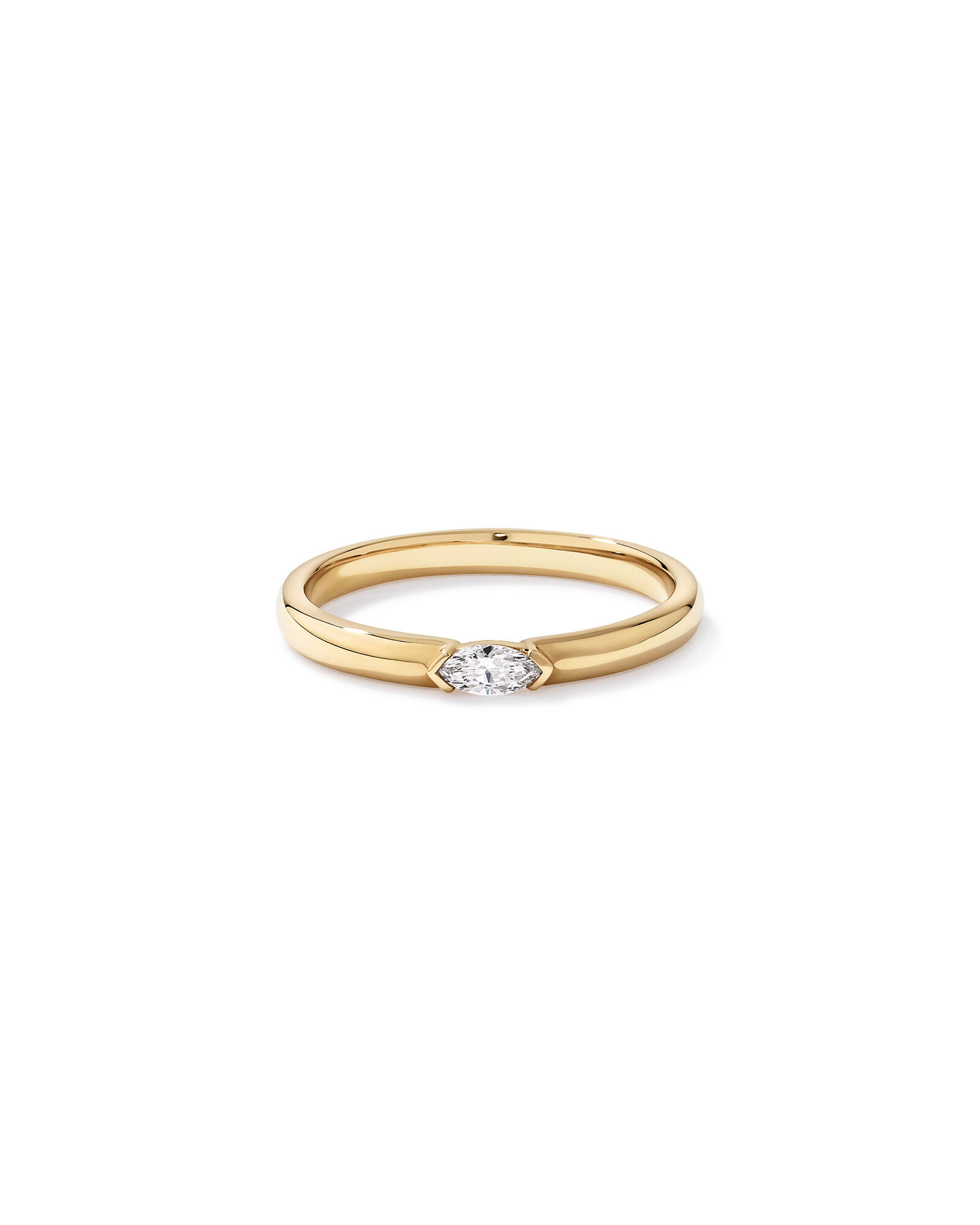 Bague empileuse de diamants cultiv&eacute;e en laboratoire en or jaune 10 carats