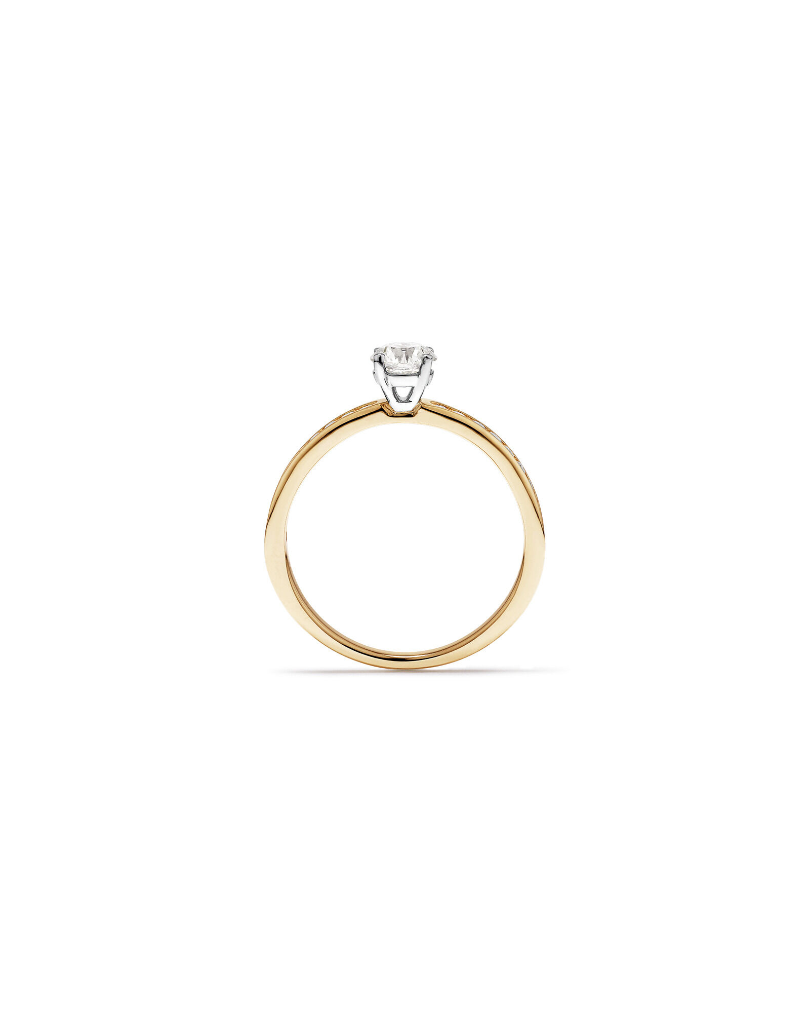 0.70 Carat TW Round Brilliant Signature 101  Diamond Ring in 14kt Yellow & White Gold