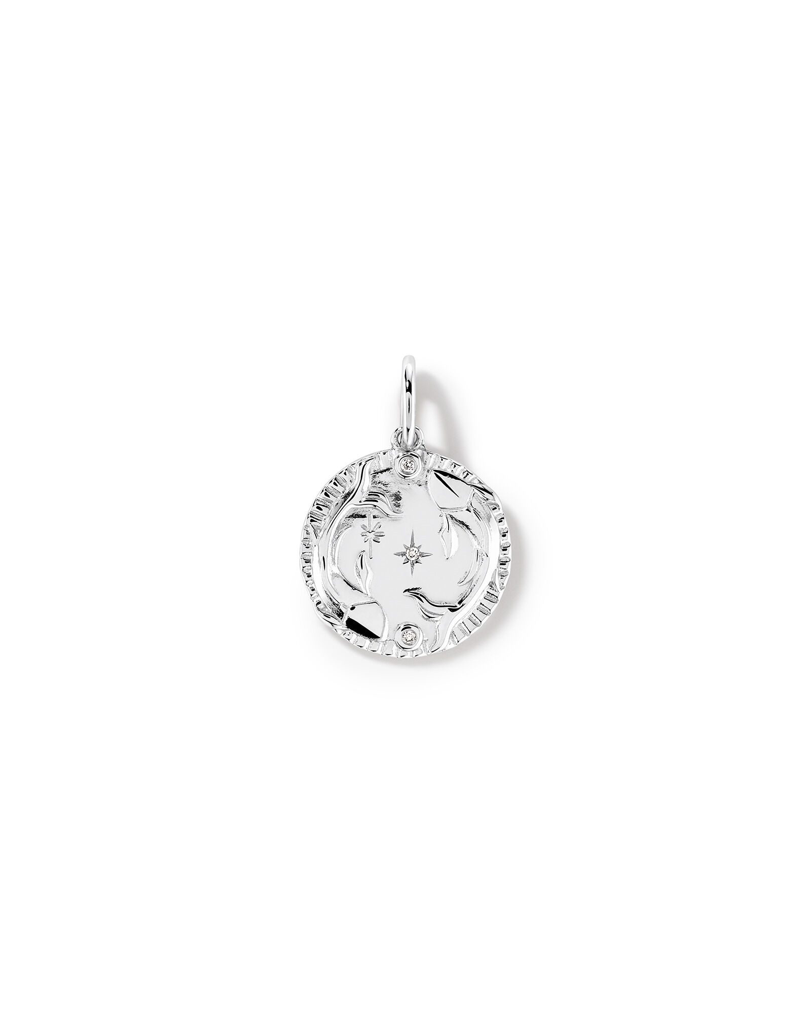 Diamond Accent Pisces Zodiac Pendant in Sterling Silver
