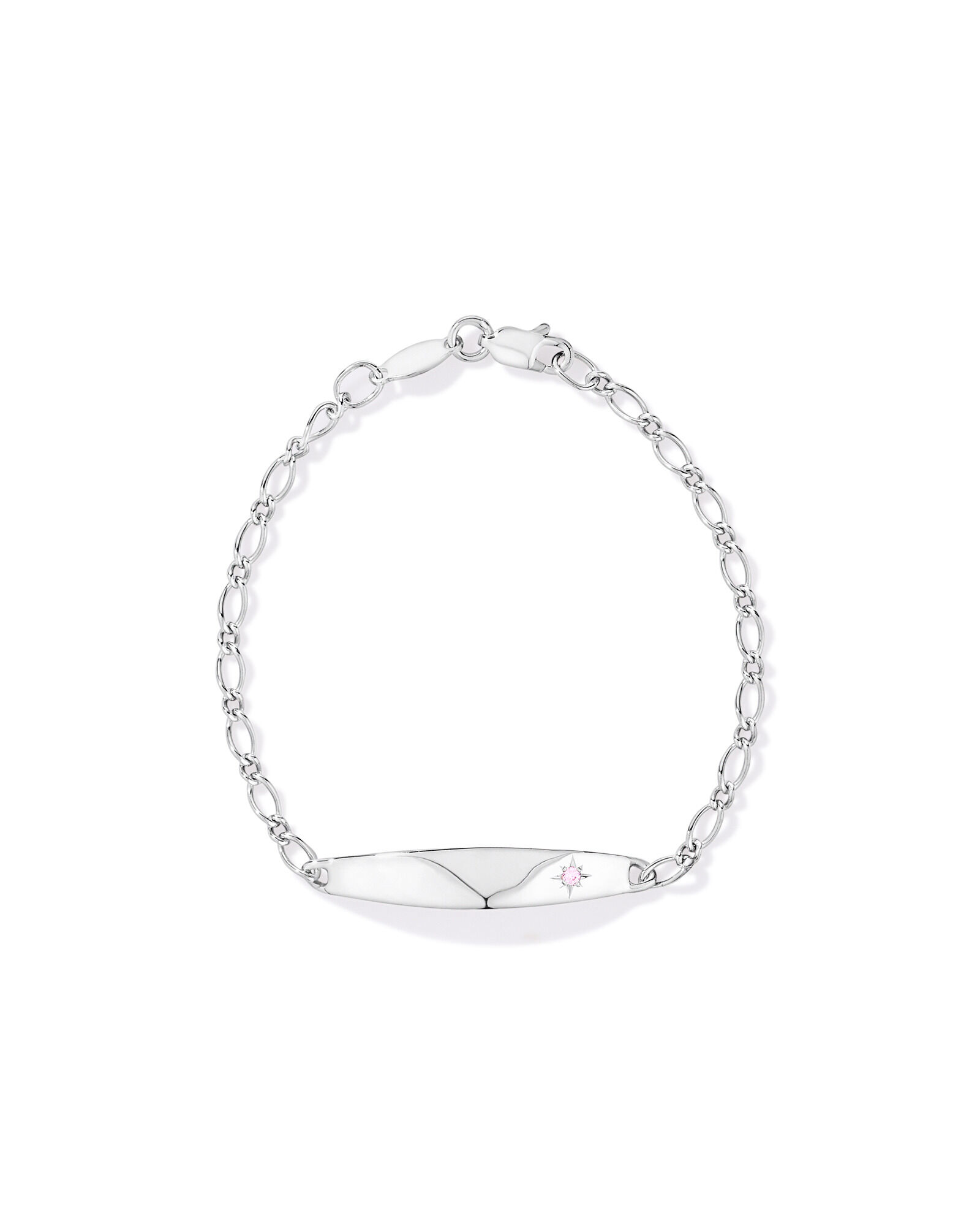 Bracelet d&rsquo;identification ovale pour enfants de 14,5 cm (5,7") en argent sterling