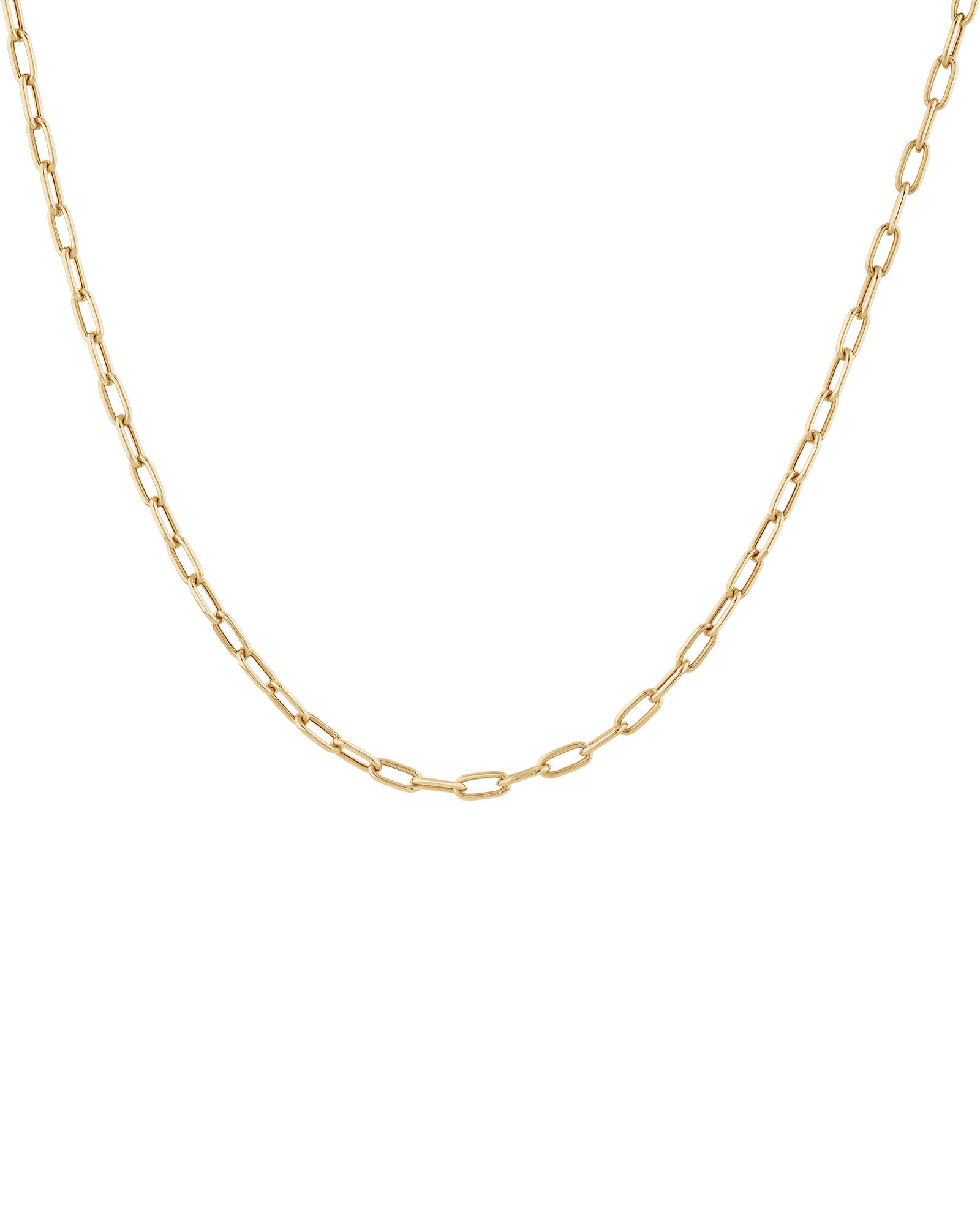 45cm (18&rdquo;) 3.5mm Hollow Paperclip Chain in 10kt Yellow Gold
