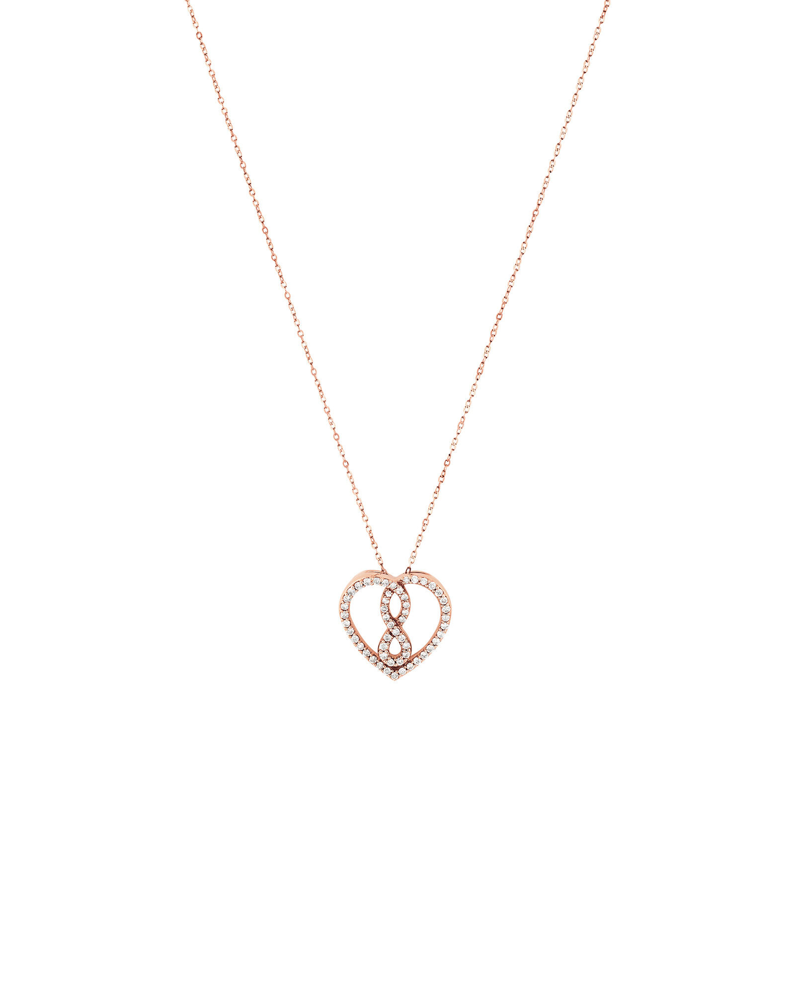 Small Infinitas Pendant with 1/4 Carat TW of Diamonds in 10kt Rose Gold