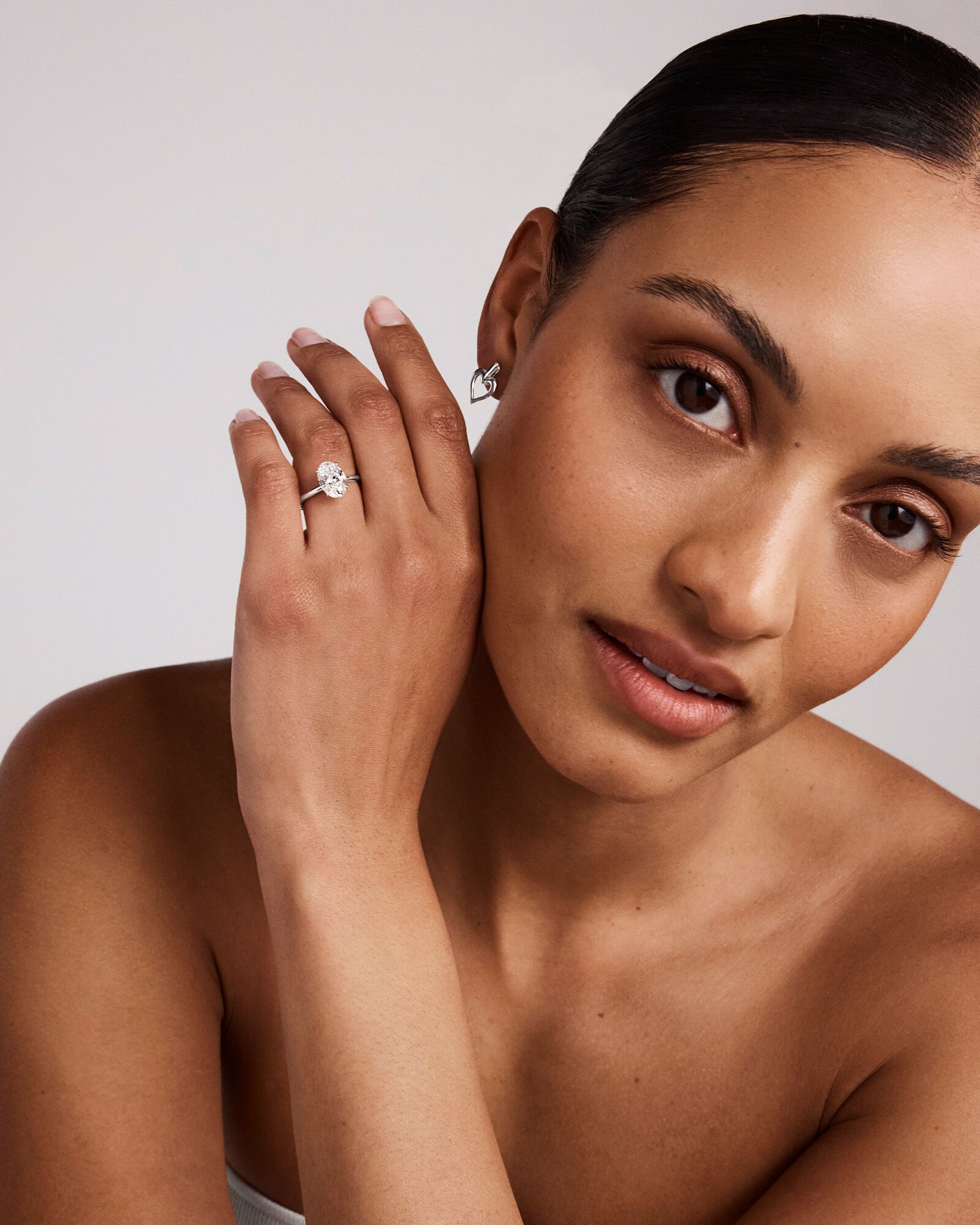 2 Carat TW Oval Laboratory-Grown Diamond Solitaire Engagement Ring in 14kt White Gold