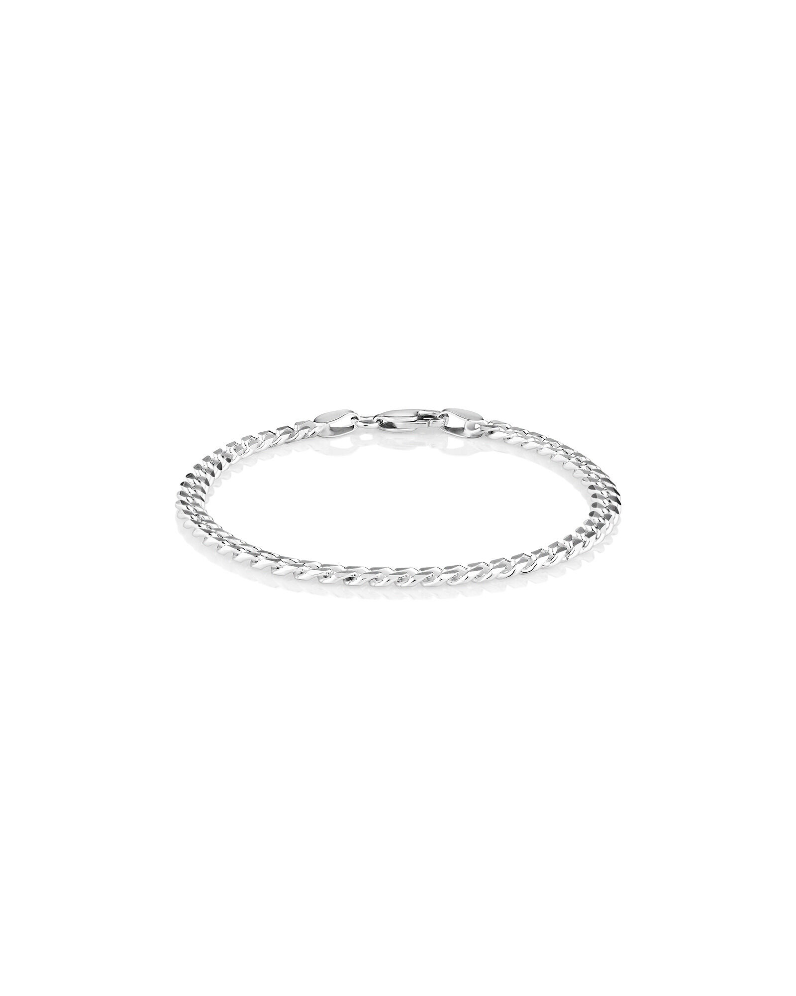 19cm (7&rdquo;) 4.3mm Width Curb Bracelet in Sterling Silver