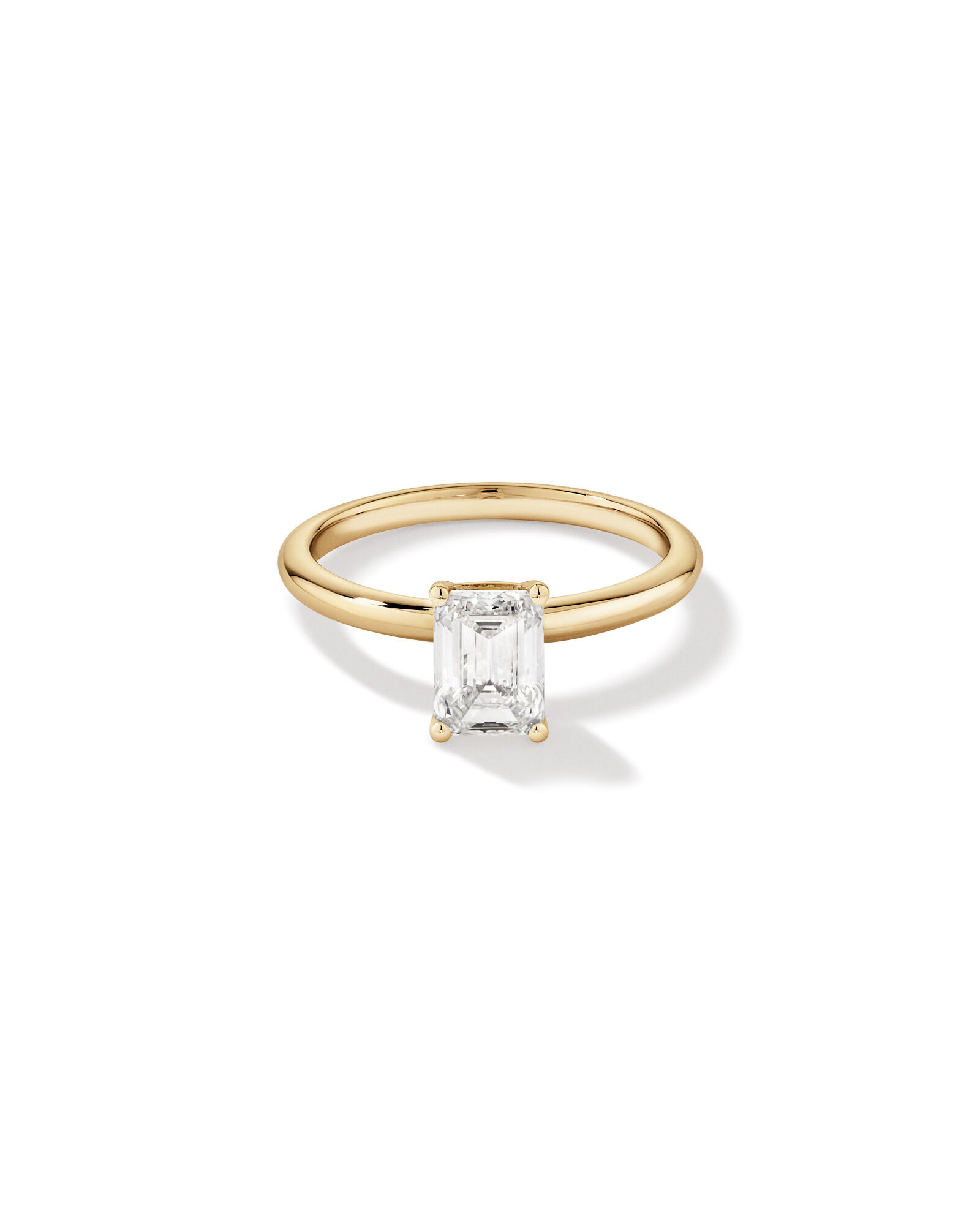 1.25 Carat TW Emerald Cut Laboratory-Grown Diamond Solitaire Engagement Ring In 14kt Yellow Gold
