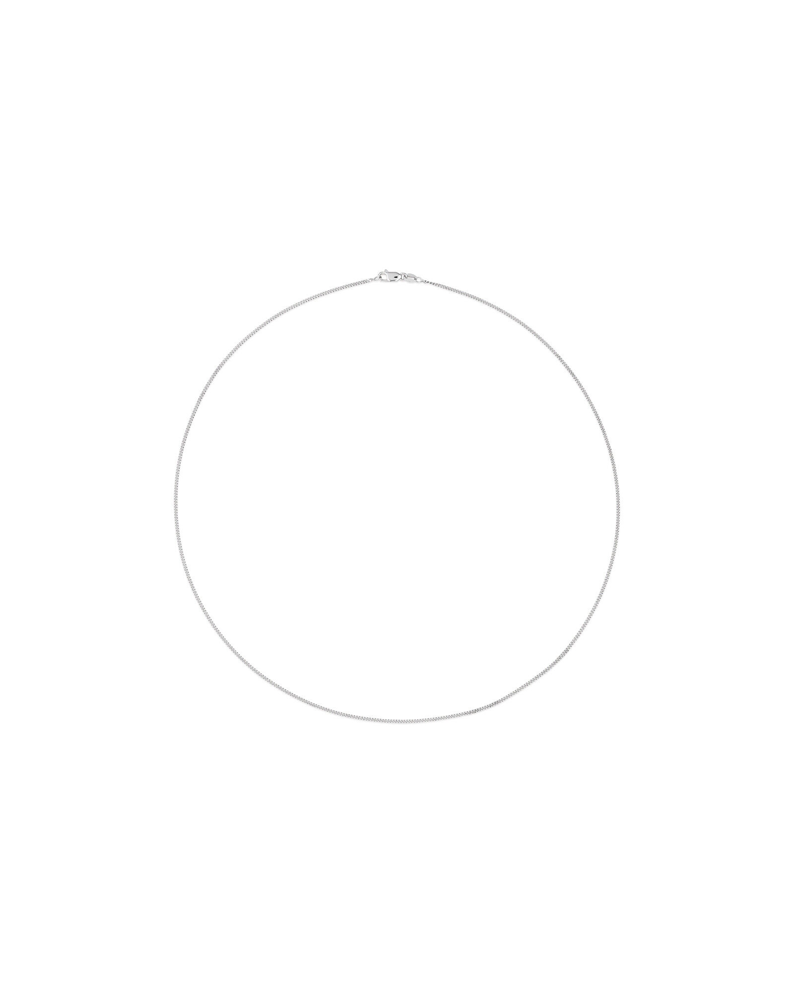 55cm (22") 1-1.5mm Width Fine Curb Chain Necklace in Sterling Silver