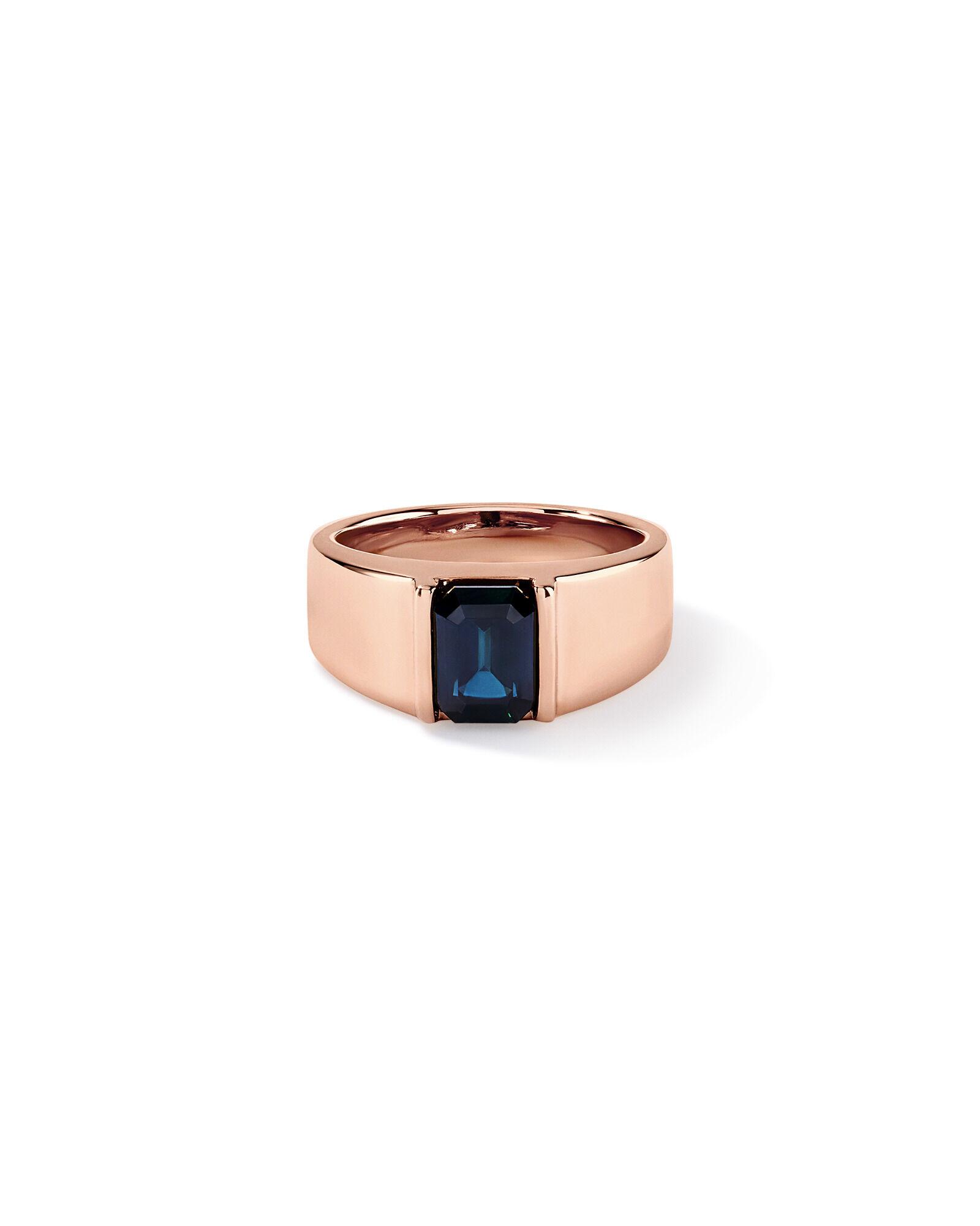 Bague &agrave; large bande du Parti Sapphire australien en or rose 10 carats