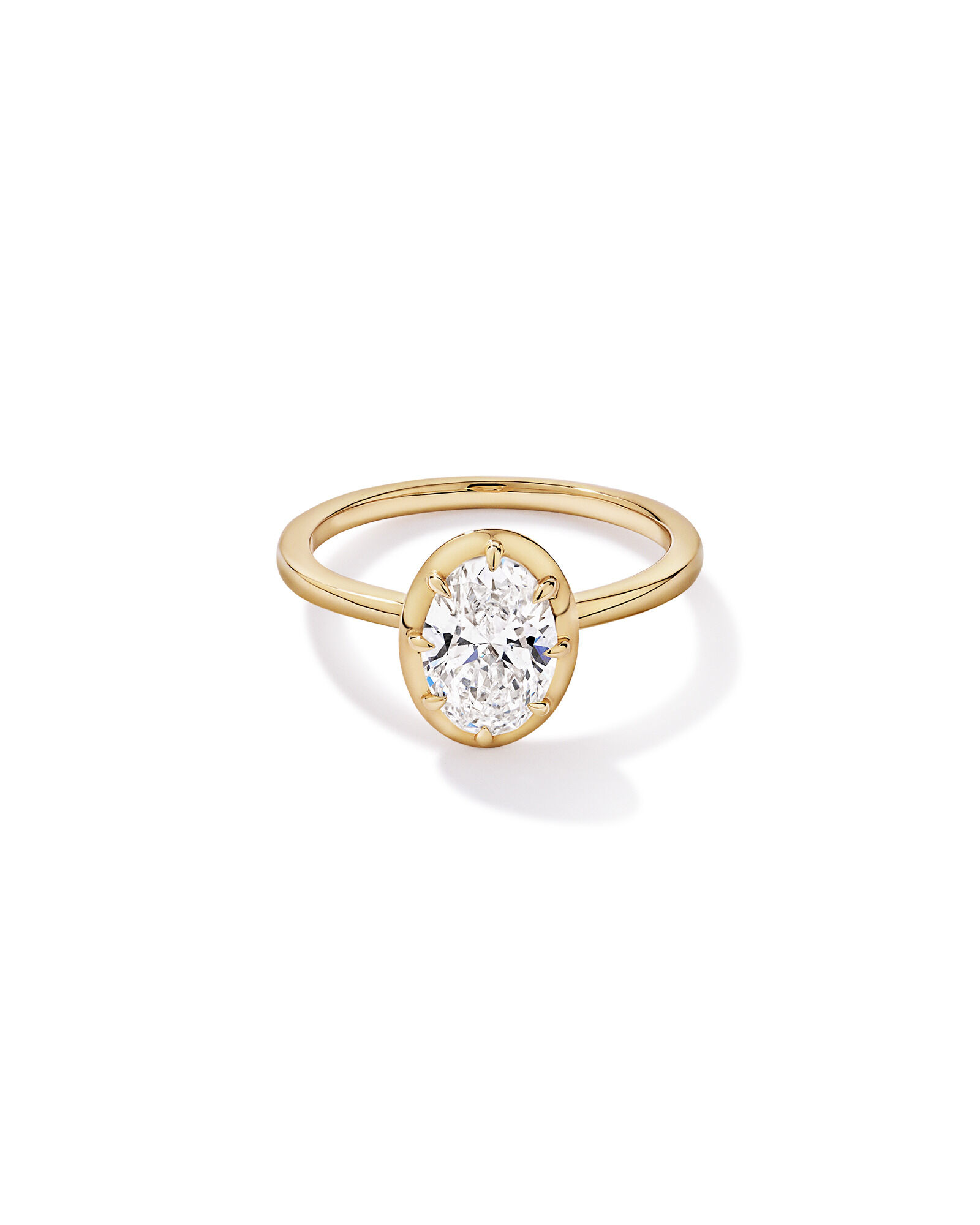 1.50TW Oval Laboratory-Grown Diamond Solitaire Ring in 14kt Yellow Gold