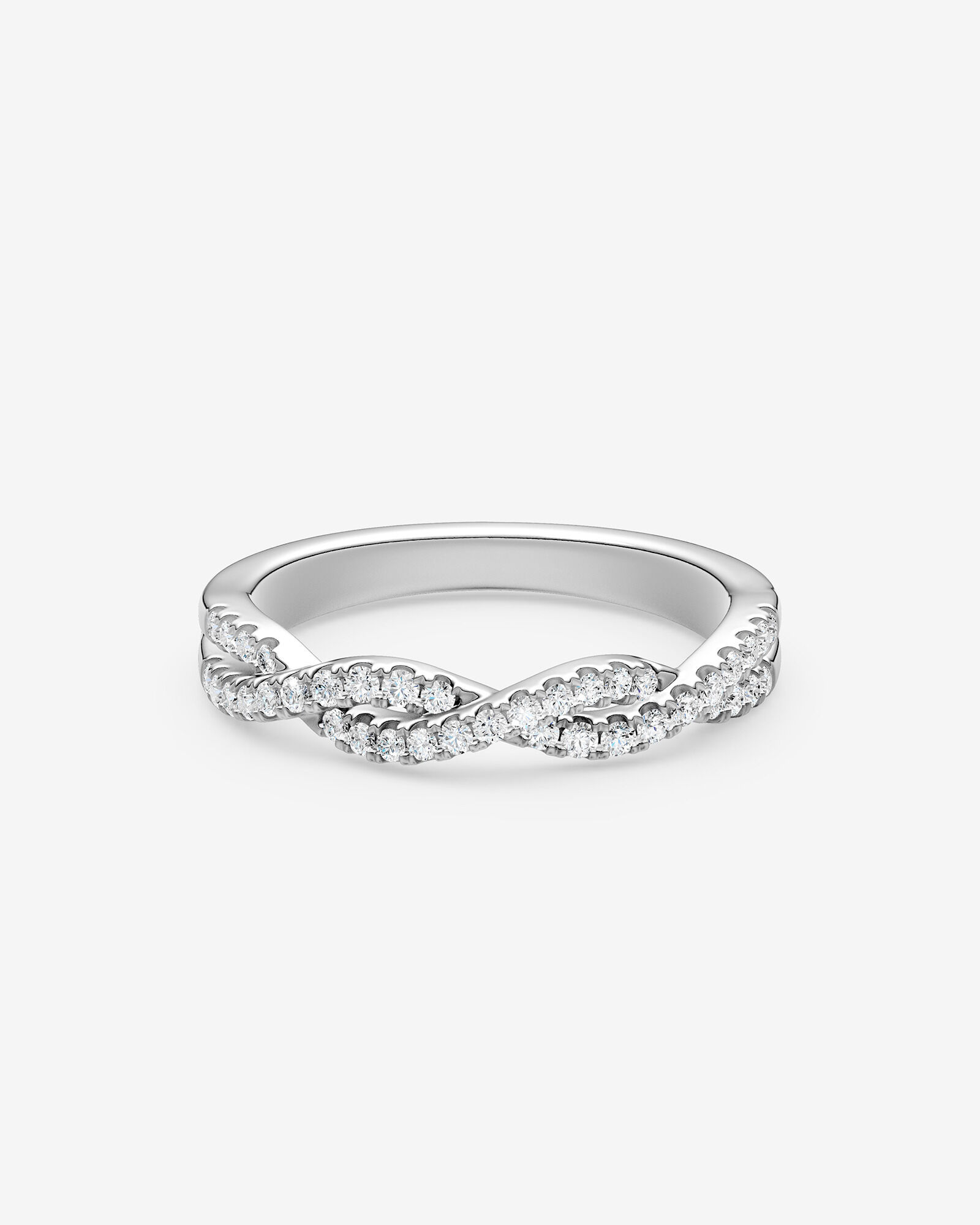 0.25 Carat TW Twist Diamond Wedding Ring in 14kt White Gold