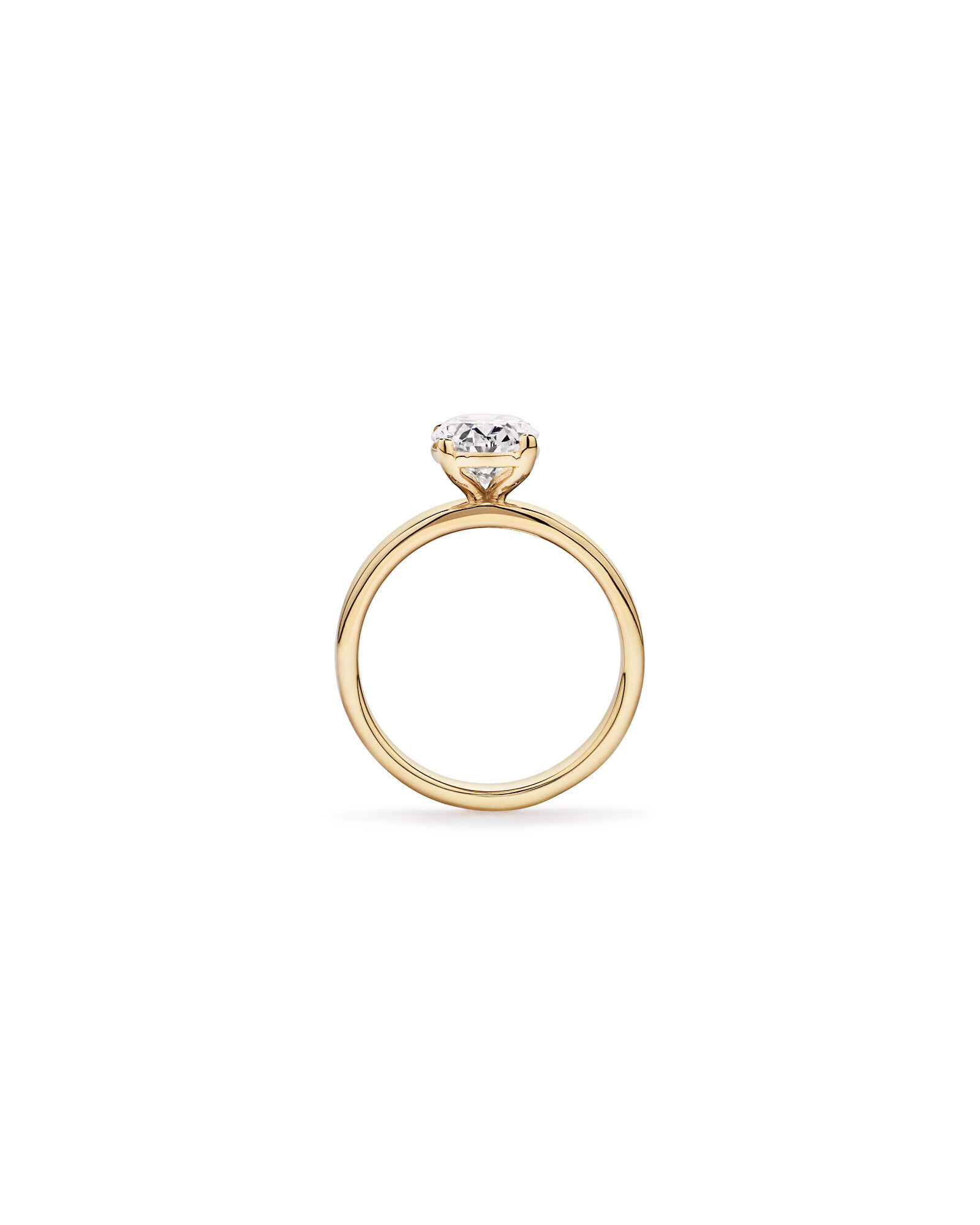 2.00TW Oval Laboratory-Grown Diamond Solitaire Ring in 14kt Yellow Gold