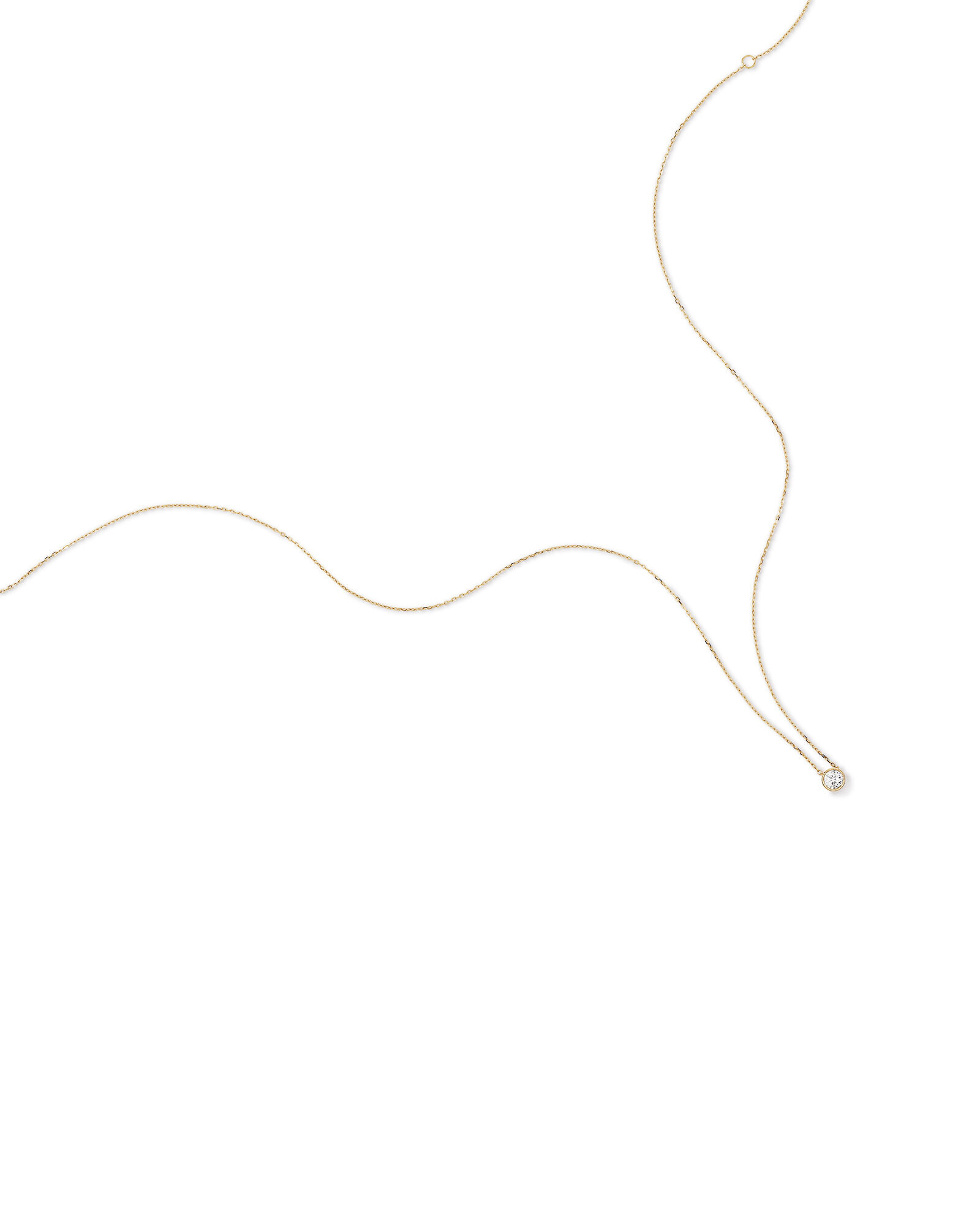 0.25 Carat TW Round Brilliant Diamond Bezel Set Pendant in 18kt Yellow Gold