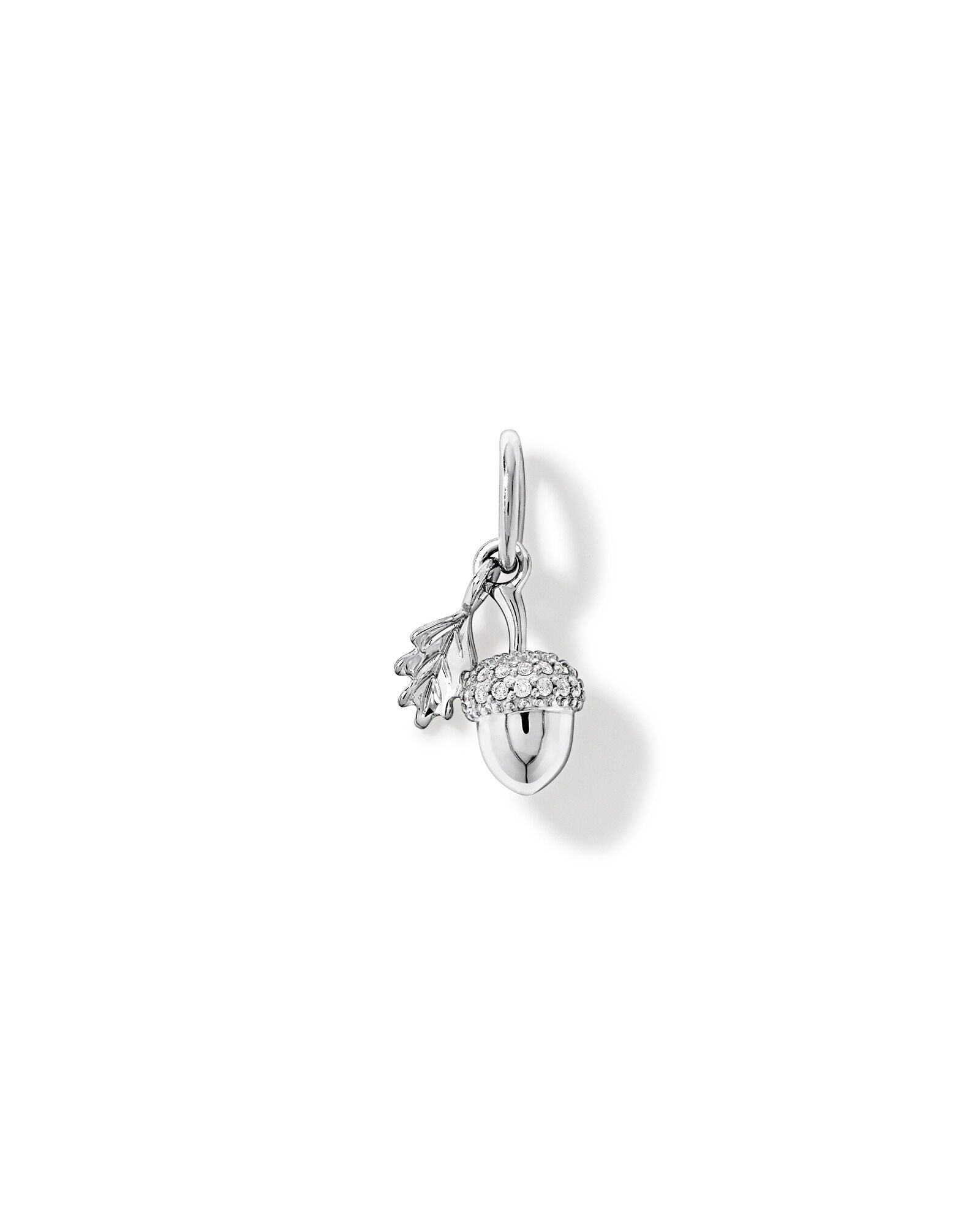 Canadian Acorn Diamond Pendant in Sterling Silver