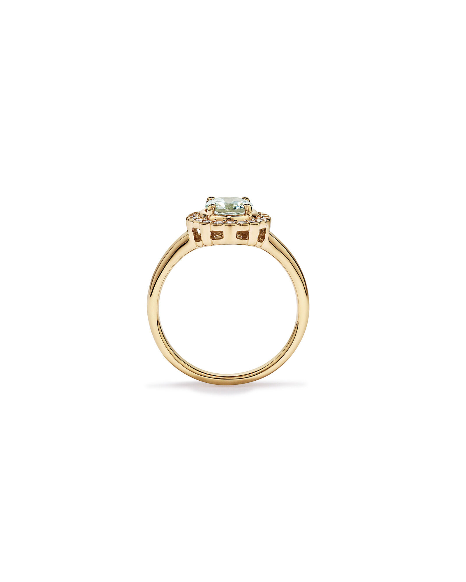 Am&eacute;thyste verte & 0,20TW de bague Halo en diamant en or jaune 10 carats