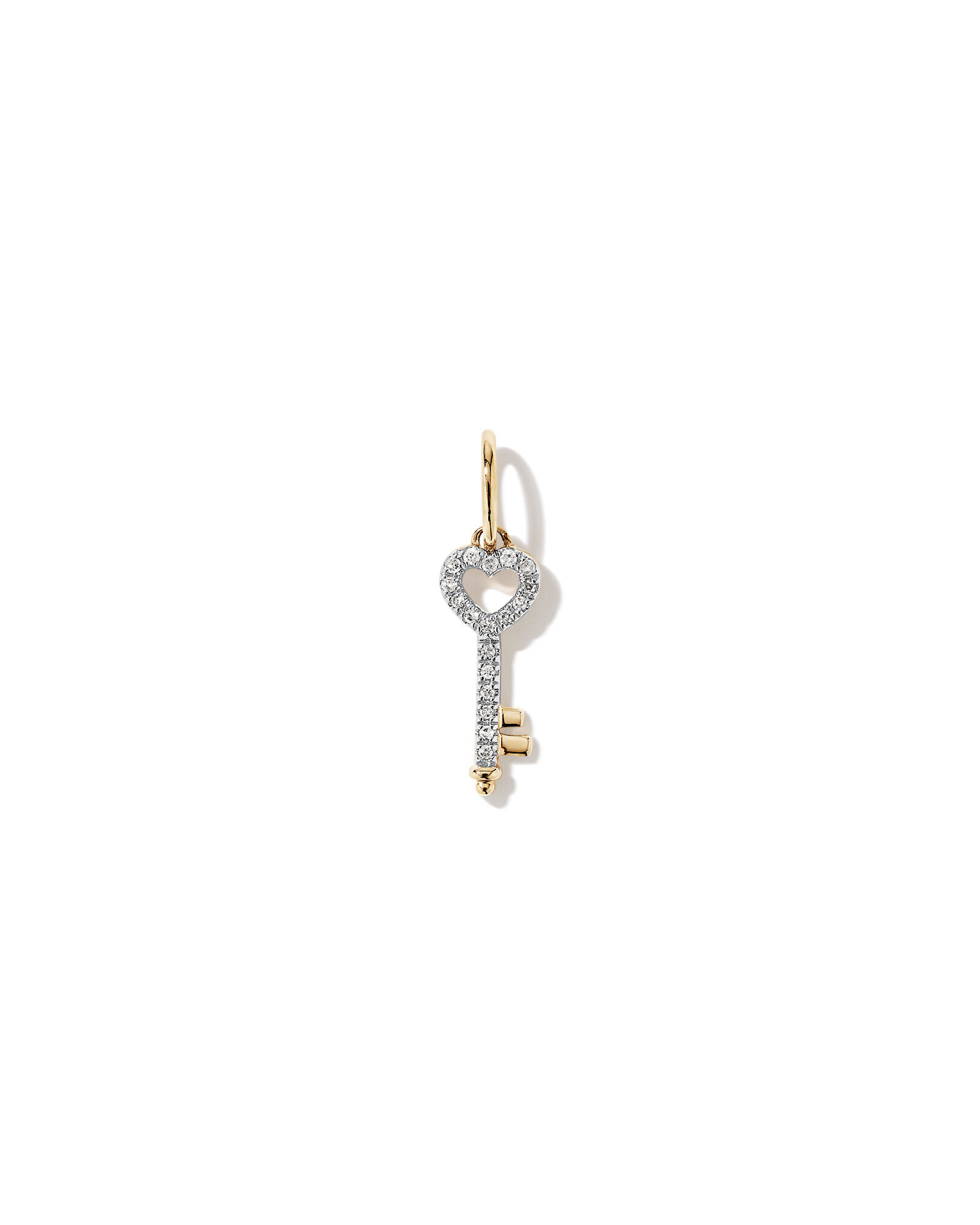 0.04 Carat TW Diamond Key Pendant in 10kt Yellow Gold