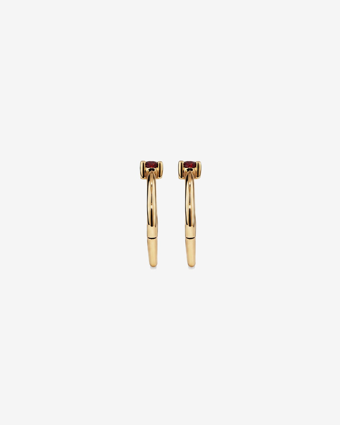 Dormeurs avec accent Grenat 10 mm en or jaune 10 ct