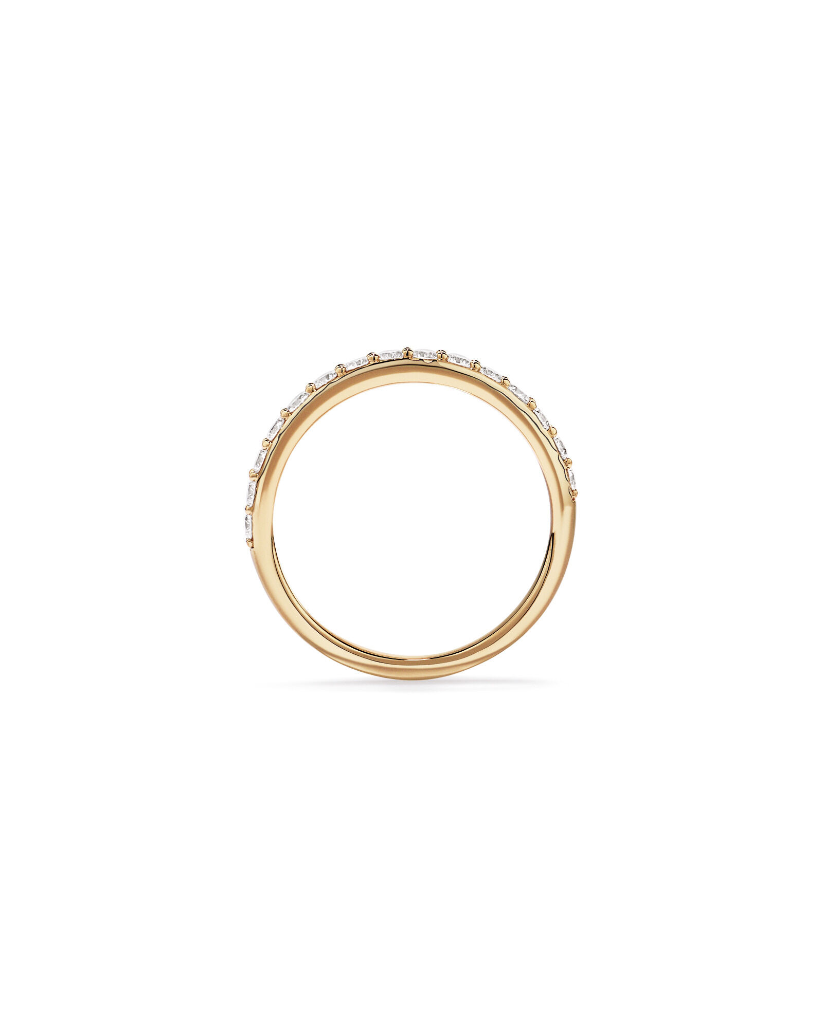 0.50TW Round Brilliant Laboratory-Grown Diamond Wedding Band in 14kt Yellow Gold