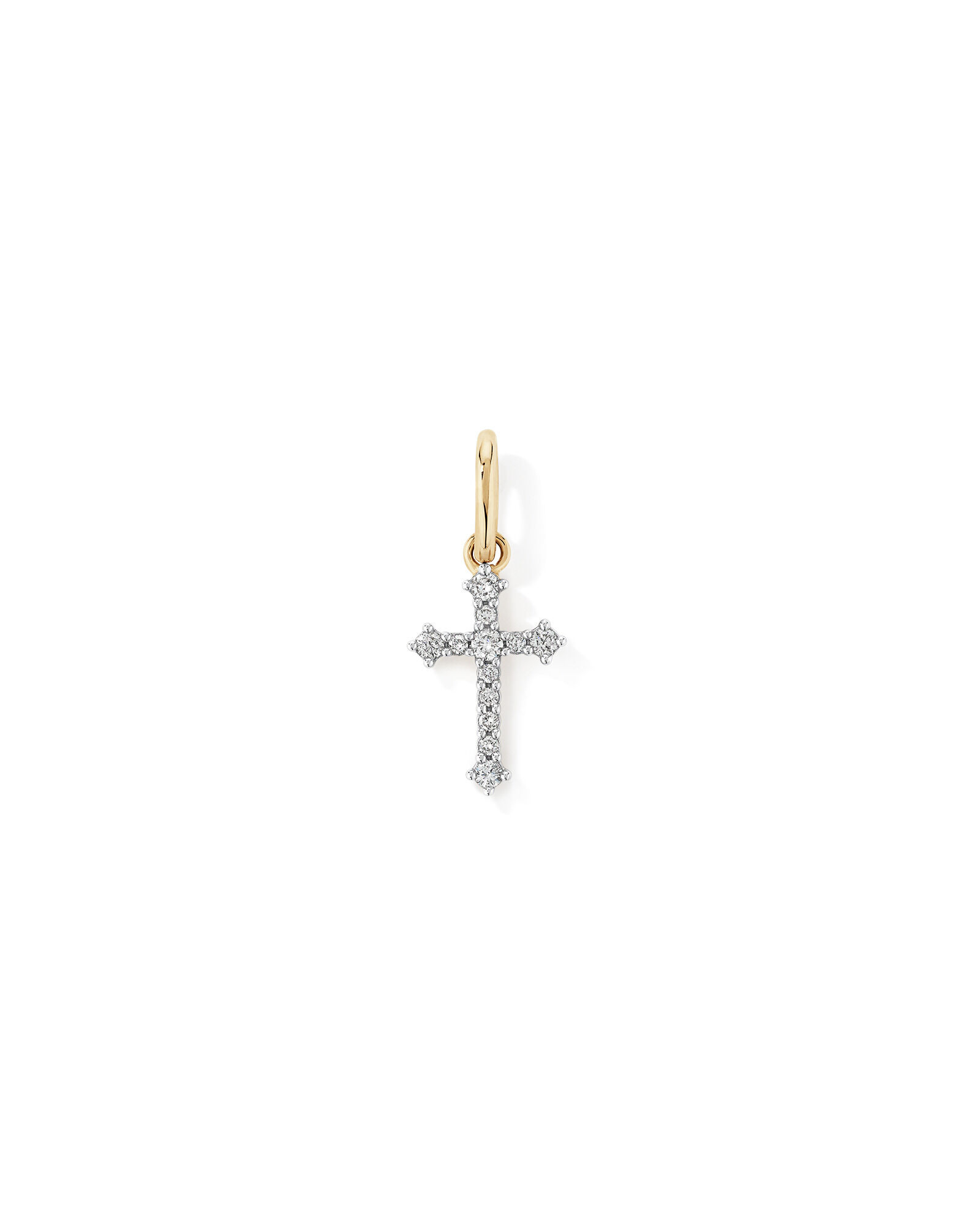0.10 Carat TW Diamond Cross Pendant in 10kt Yellow Gold