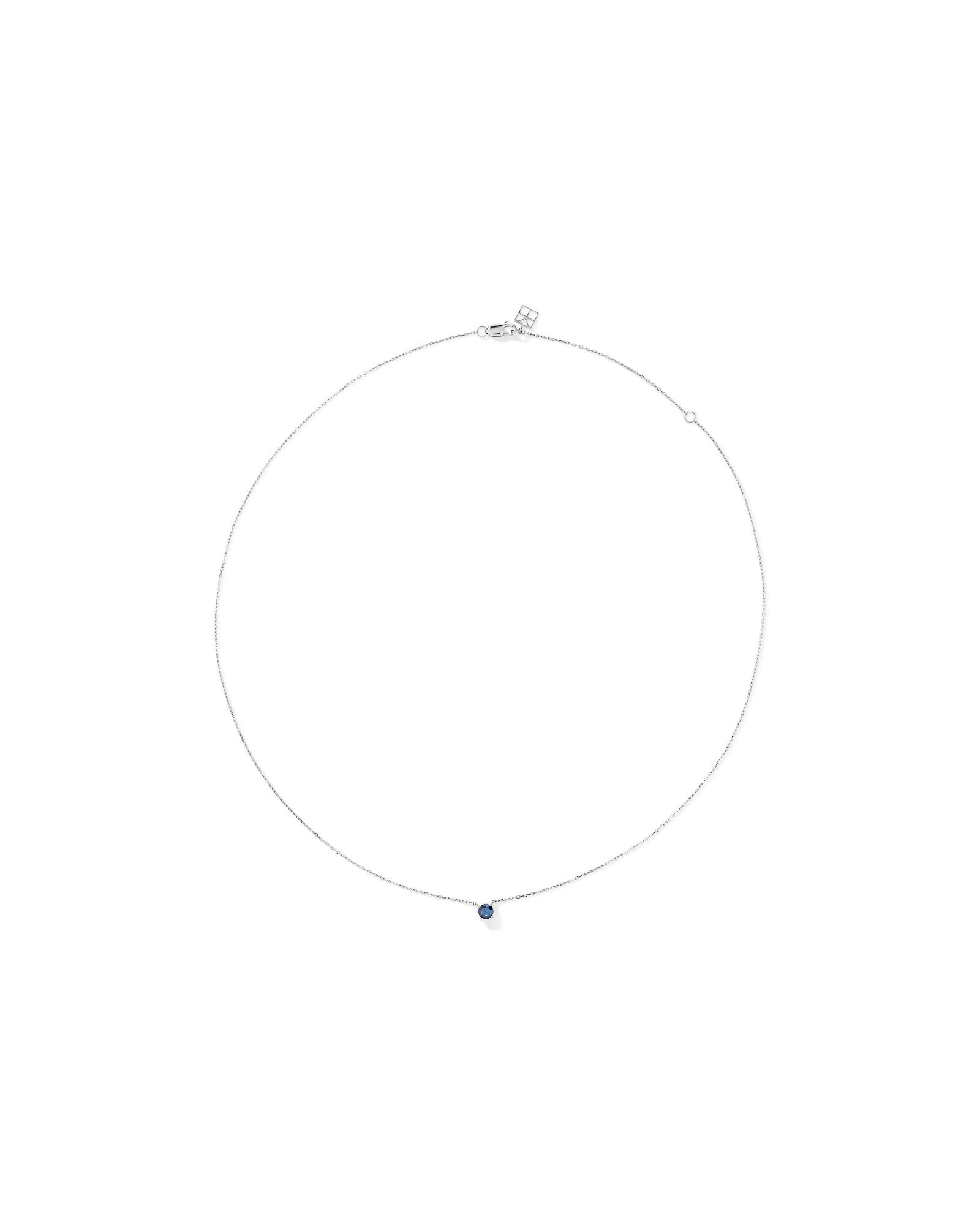 Collier australien saphir taille ronde en or blanc 10 carats