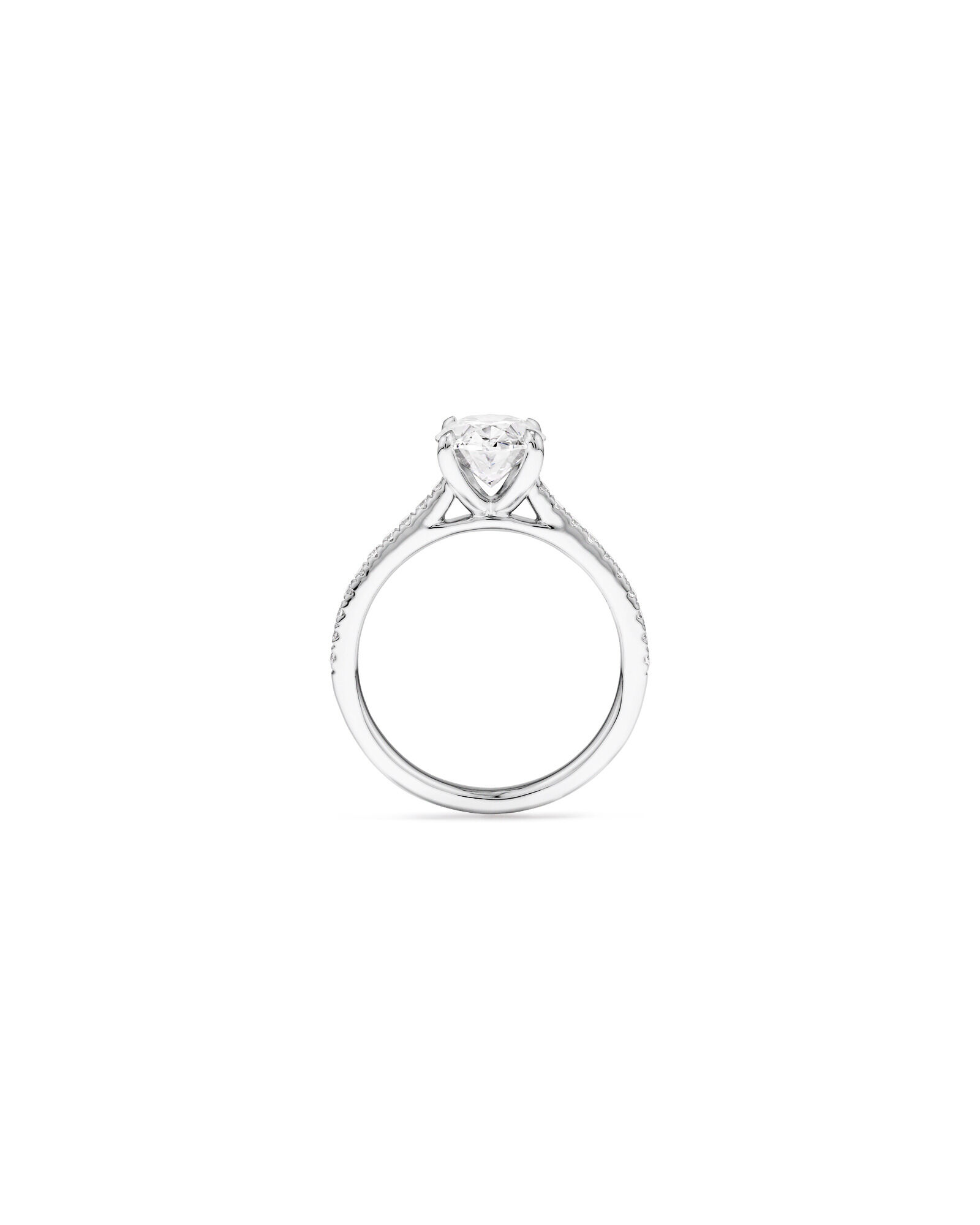 2.20 Carat TW Oval Cut Laboratory-Grown Diamond Engagement Ring in 14kt White Gold