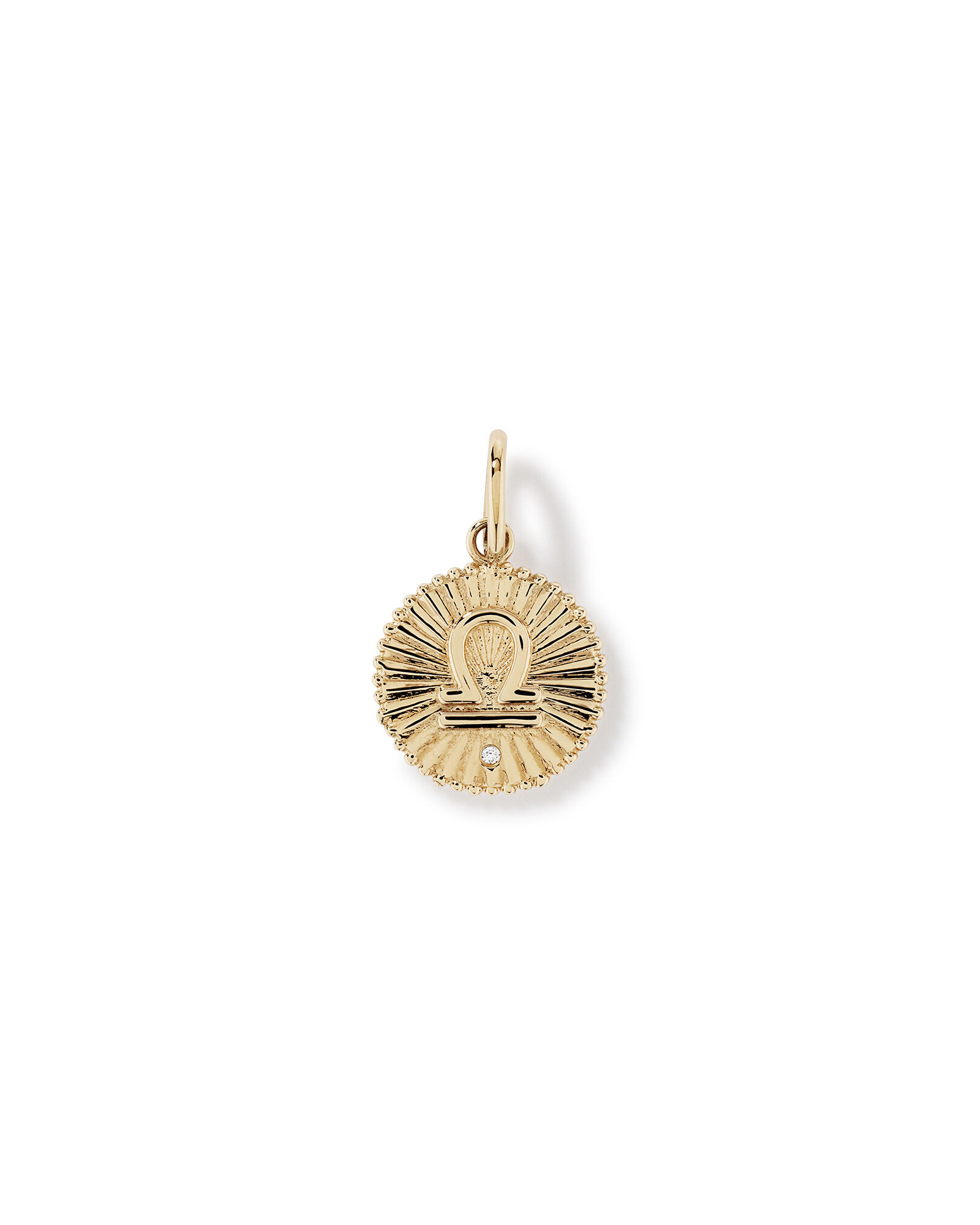 Diamond Accent Libra Zodiac Pendant in 10kt Yellow Gold