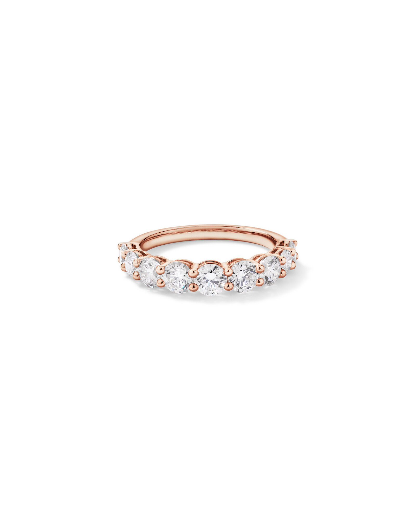 1.75 Carat TW Round Brilliant Laboratory-Grown Diamond Wedding Band in 14kt Rose Gold