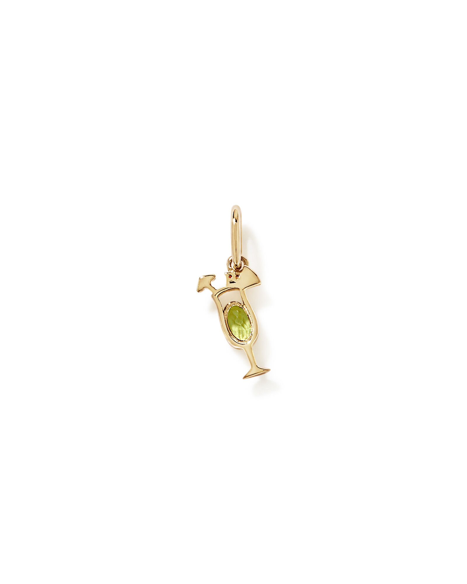 Pendentif cocktail Pi&ntilde;a Colada en quartz citron et grenat en Vermeil or 18 carats