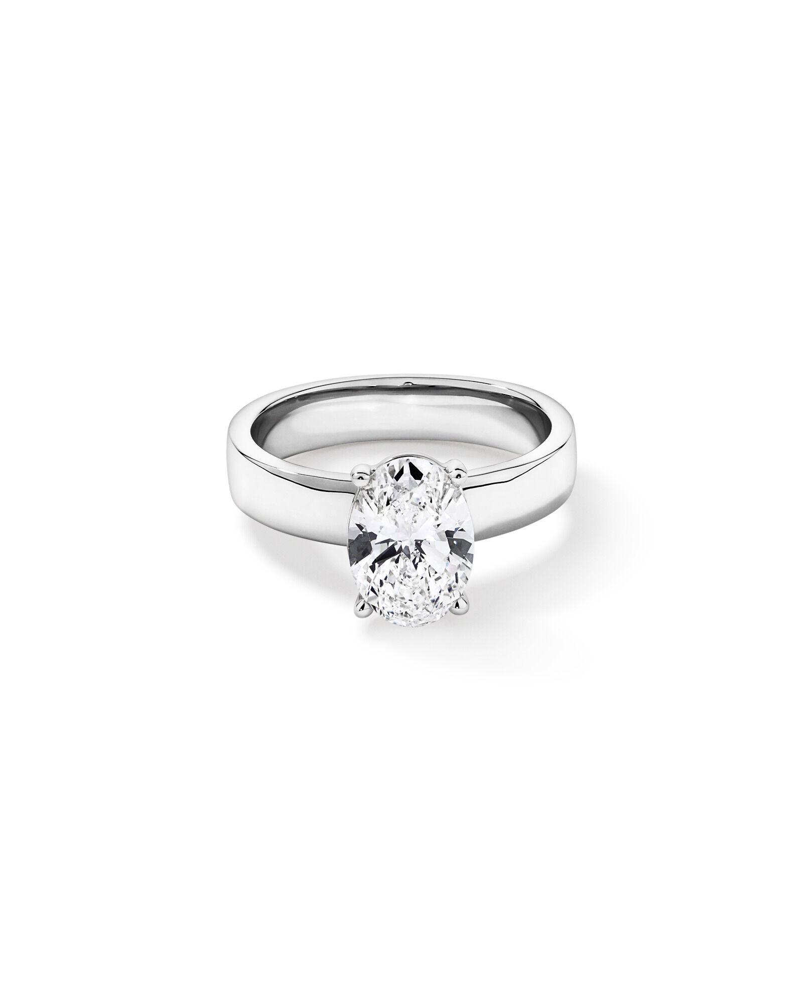 2.00TW Oval Laboratory-Grown Diamond Solitaire Ring in 14kt White Gold