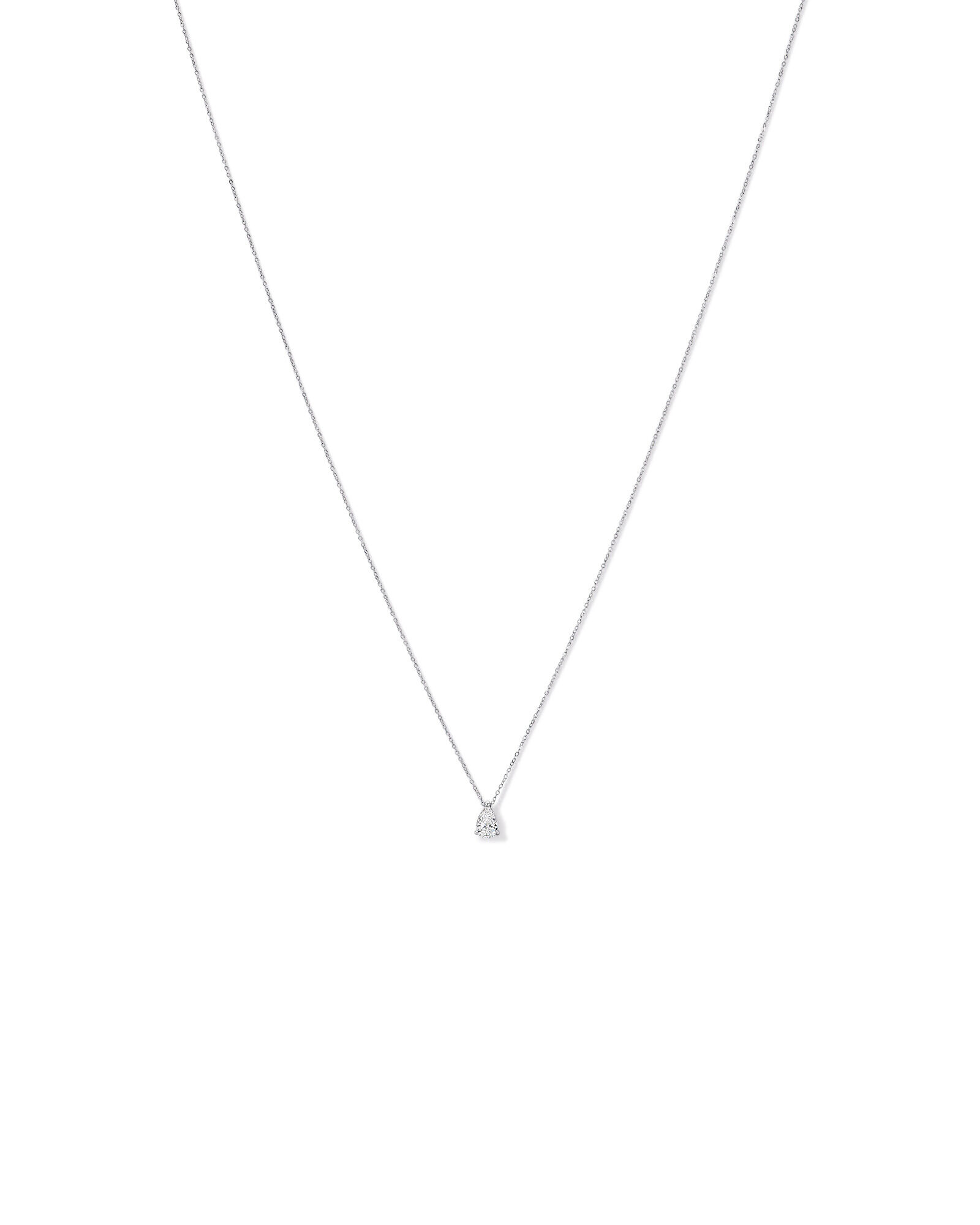 0.50TW Lab Diamond Pear Solitaire Necklace in 10kt Gold