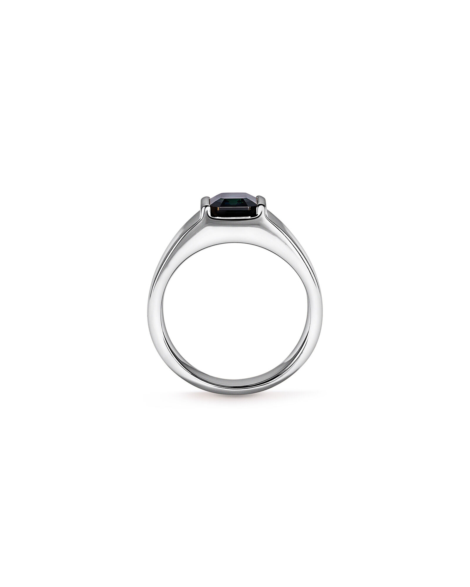 Bague &agrave; large bande du Parti Parti australien en or blanc 10 carats