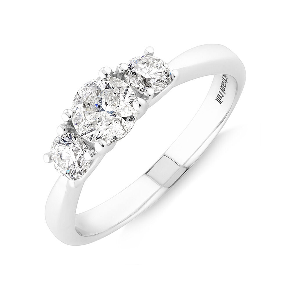 Engagement Ring with 1 Carat TW of Diamonds in 14kt White Gold