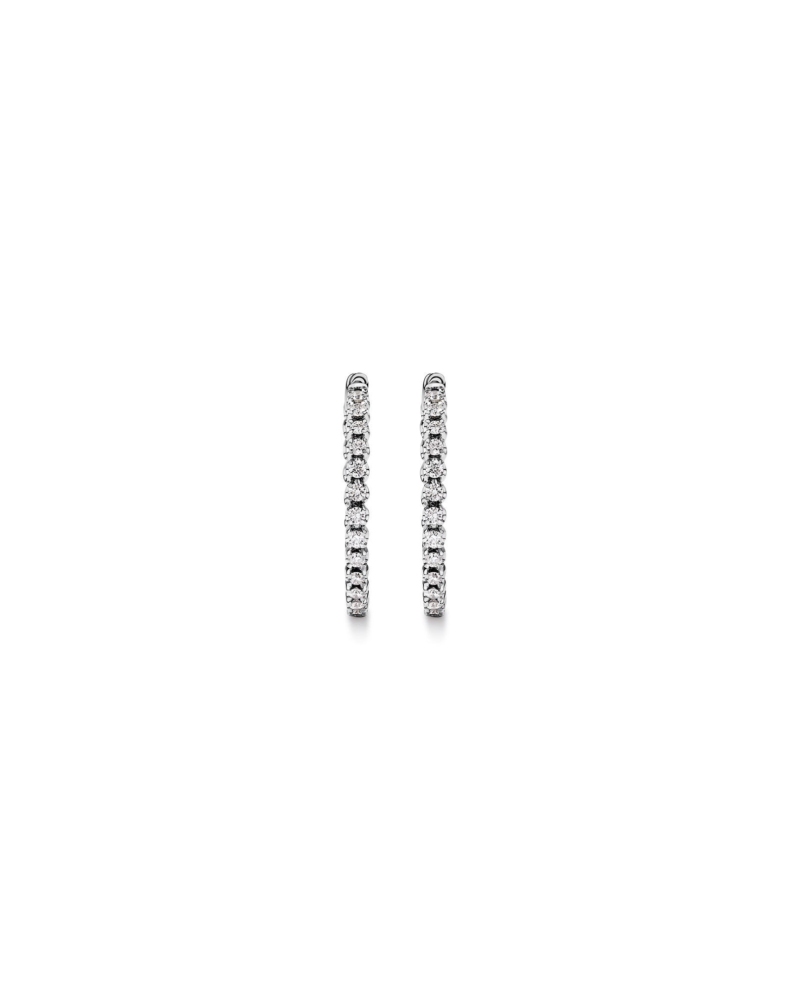 0.60 Carat TW Laboratory-Grown Diamond Hoop Earrings Set in 10kt White Gold