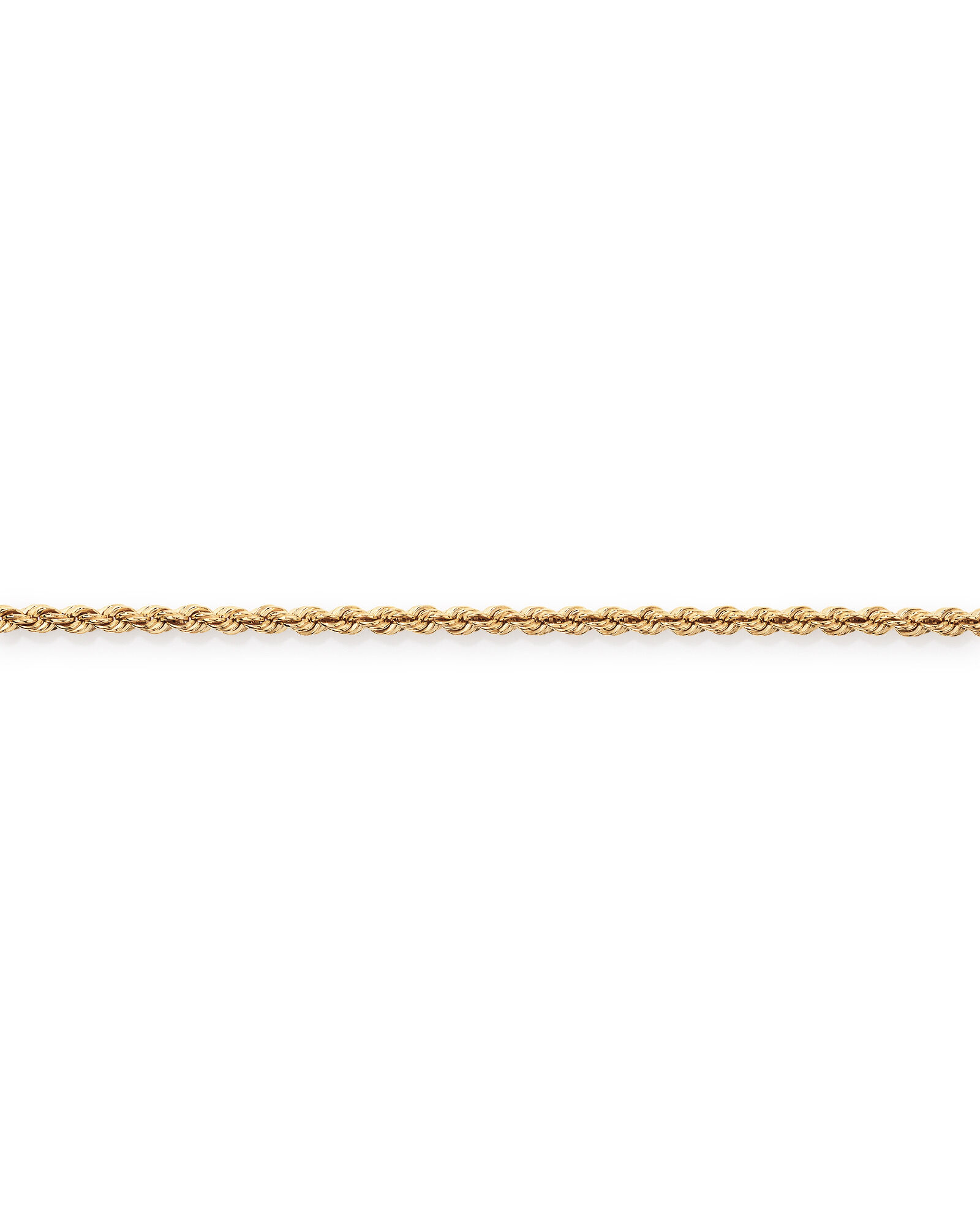 19cm (7.5") 3.3mm Width Semi-Solid Rope Bracelet in 10kt Yellow Gold