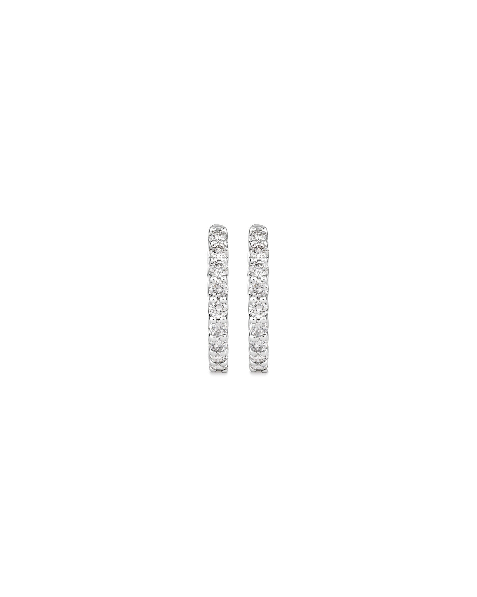 1.00 Carat TW Laboratory-Grown Diamond Hoop Earrings Set in 10kt White Gold