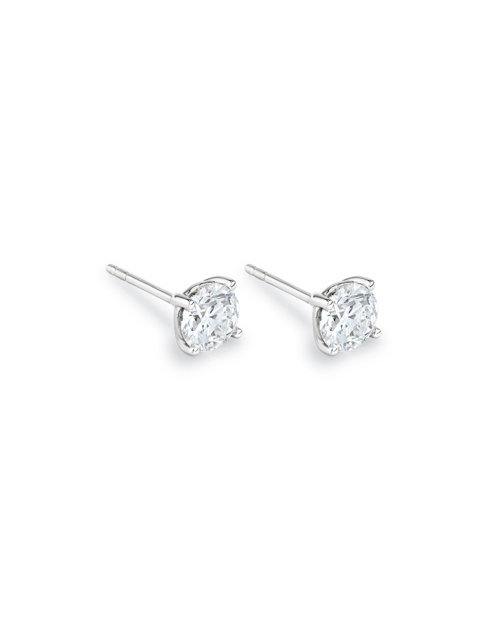 1.00 Carat TW Laboratory-Grown Diamond Solitaire Stud Earrings in 14kt White Gold