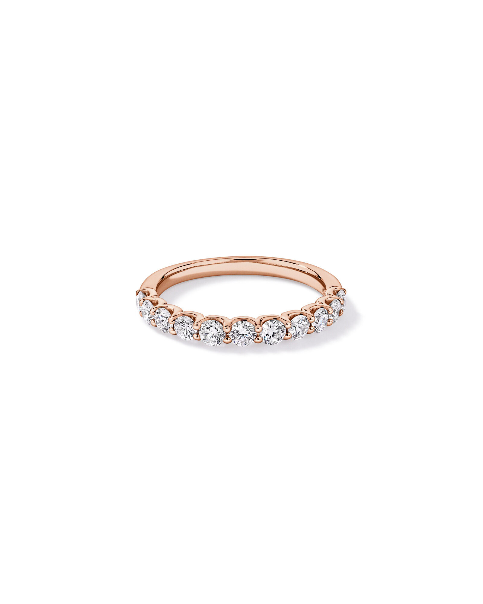 0.83TW Round Brilliant Laboratory-Grown Diamond Wedding Band in 14kt Rose Gold