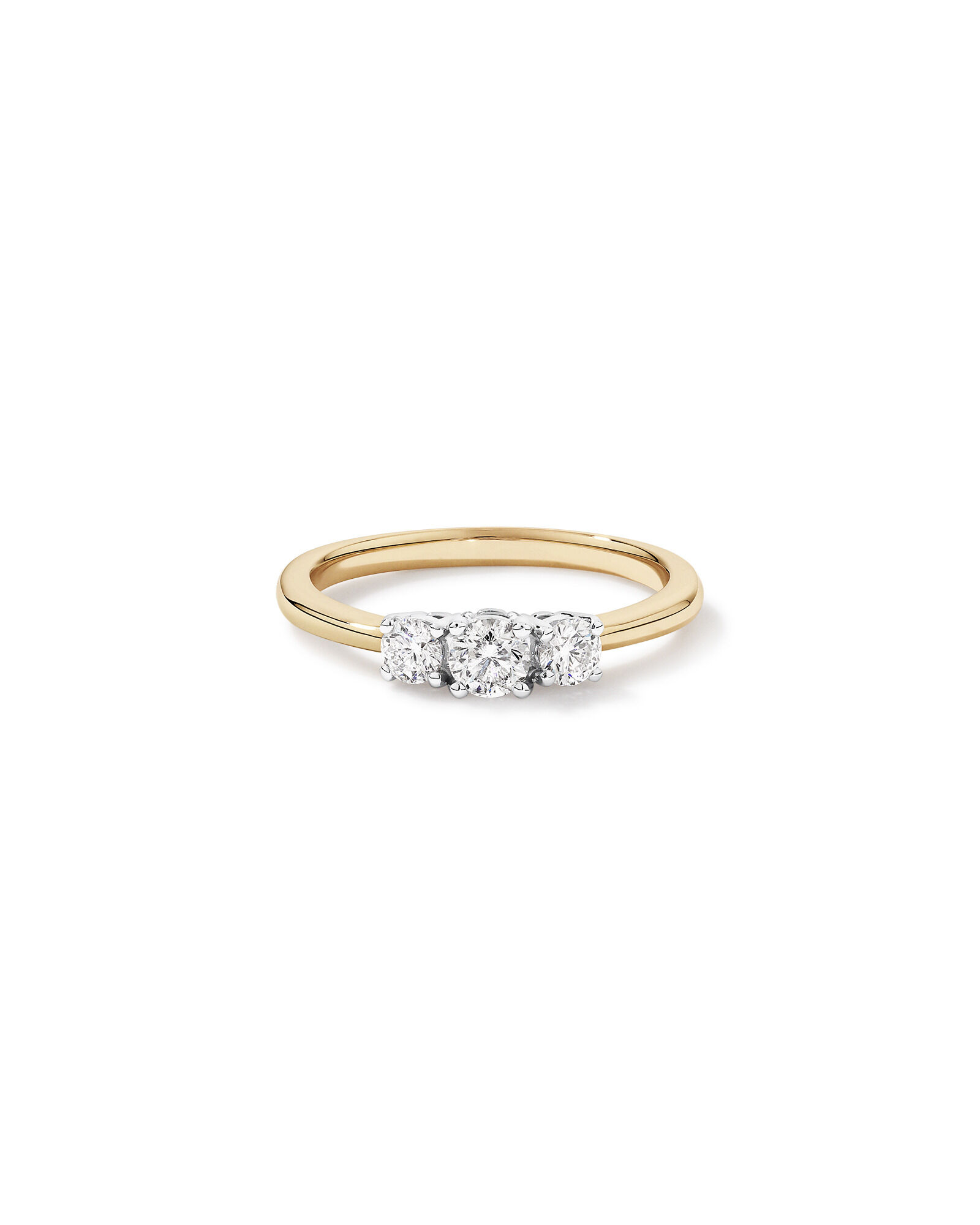 0.50 Carat TW 3 Stone Signature 101 Diamond Ring in 14kt Yellow and White Gold