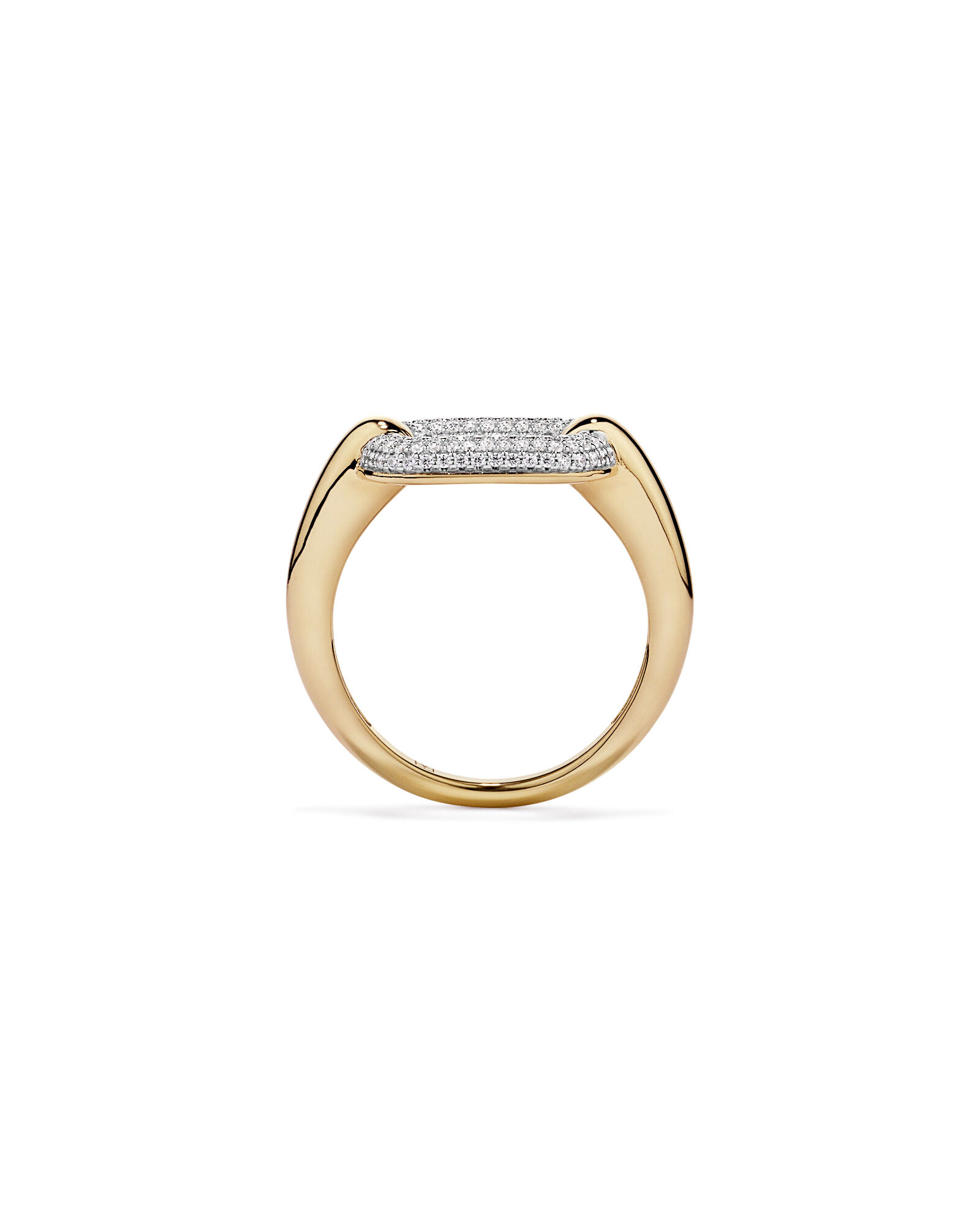 Anneau Luxe Links avec zirconie cubique en Vermeil 18 kt