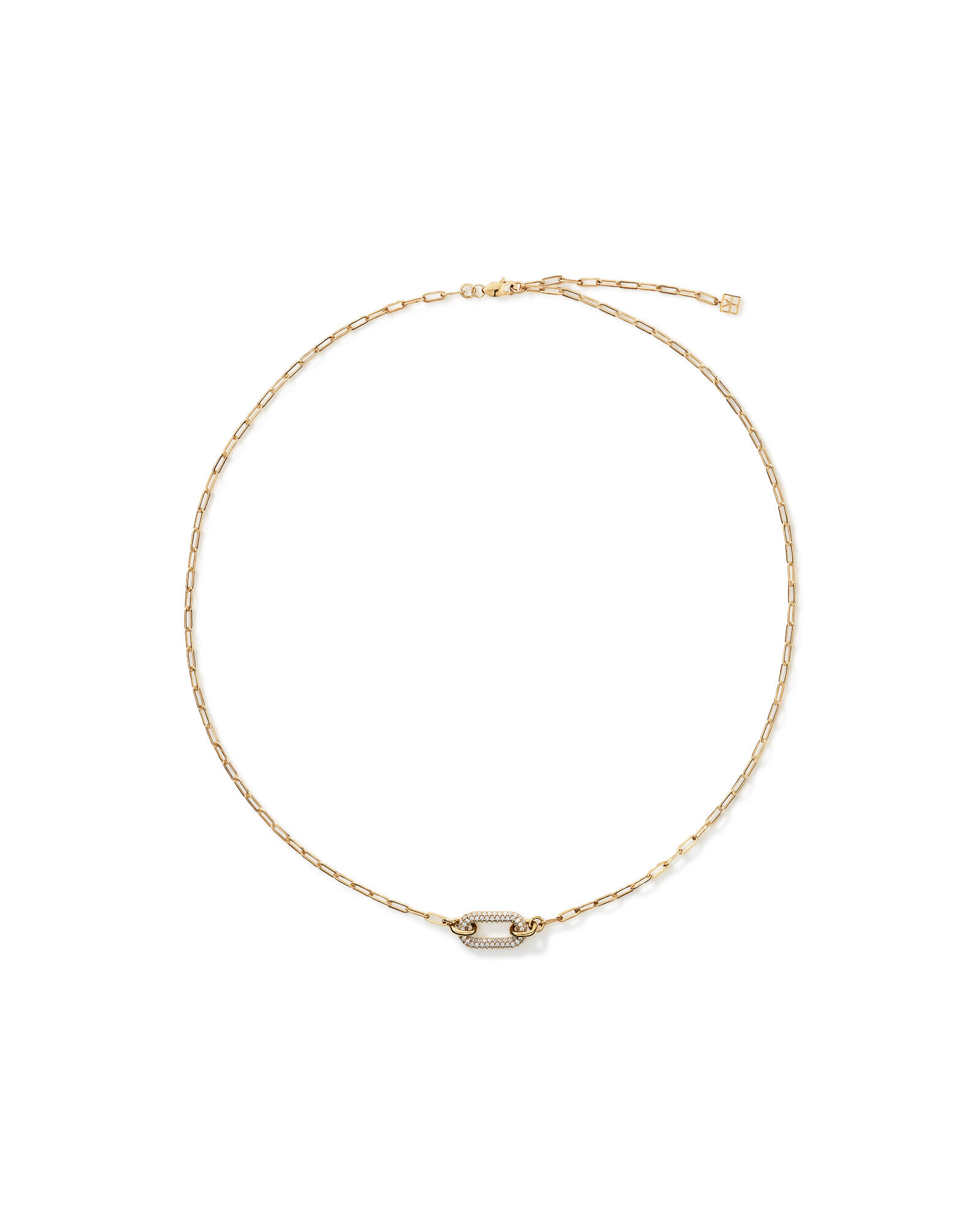 50cm (20") Luxe Links Necklace with Cubic Zirconia in 18kt Vermeil