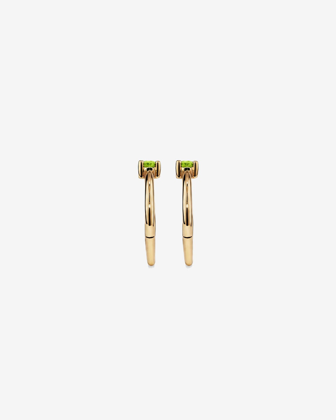 Dormeurs avec accent P&eacute;ridot 10 mm en or jaune 10 ct