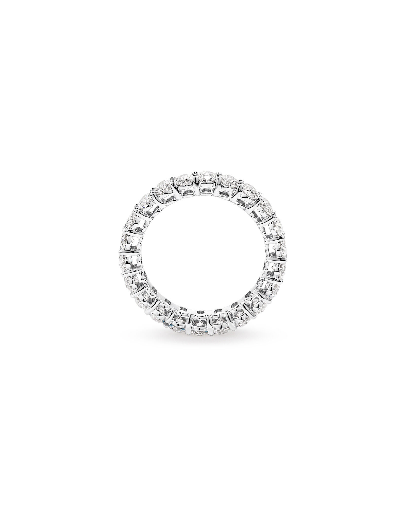3.15 Carat TW Oval Laboratory-Grown Diamond Eternity Ring in 14kt White Gold